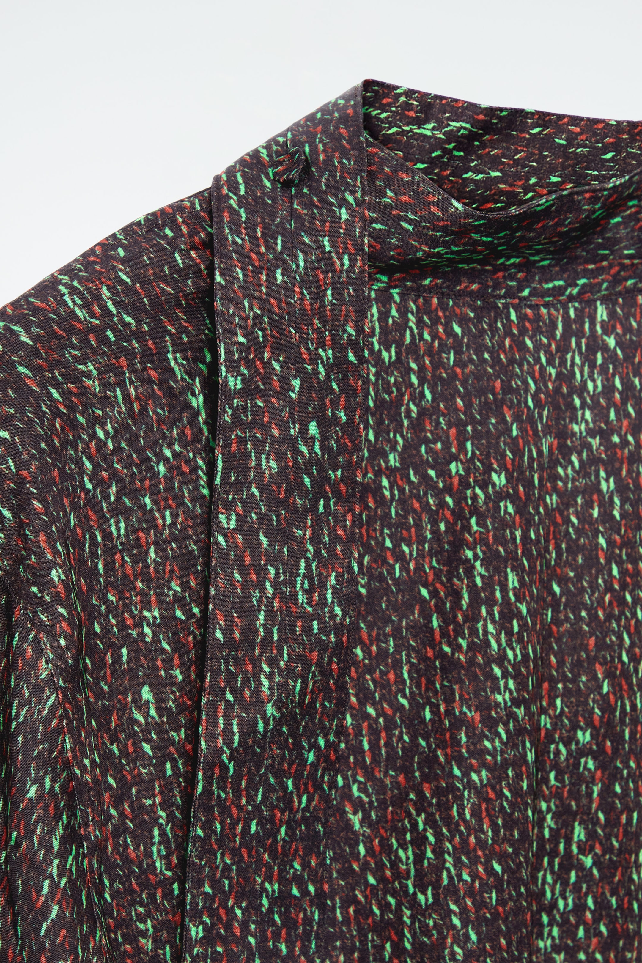 SCARF-DETAIL PRINTED MIDI DRESS