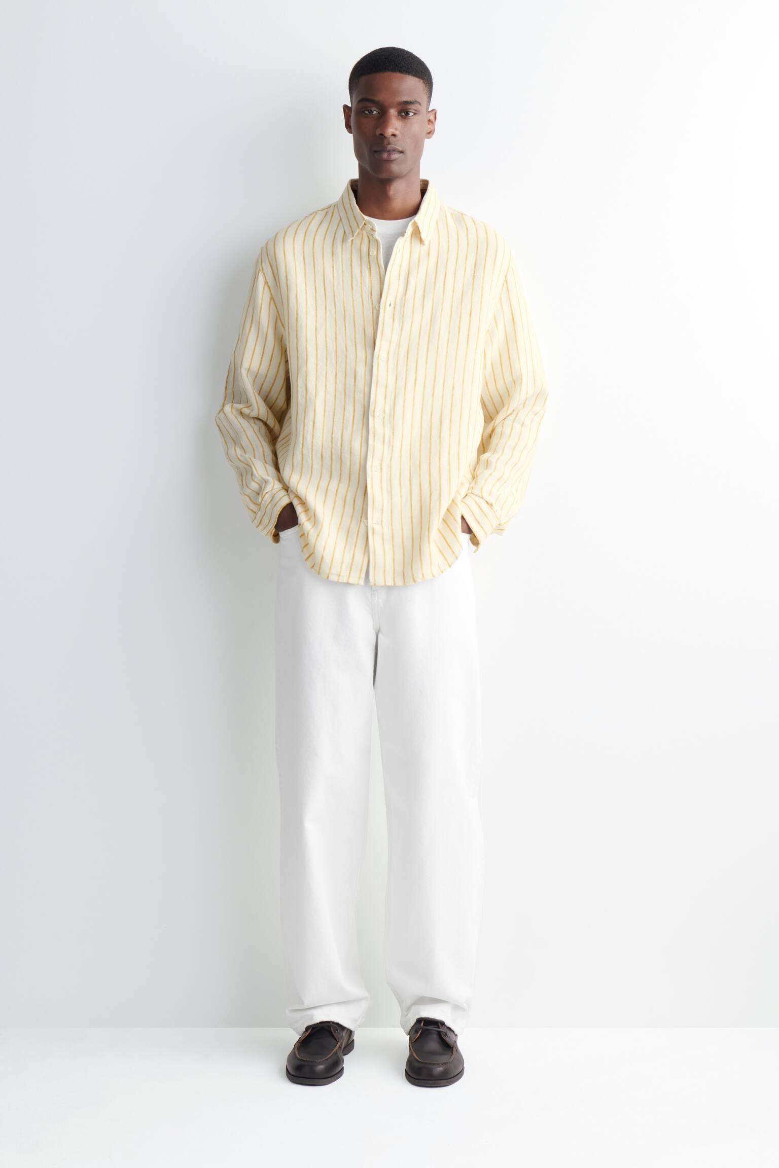 РИЗА ОТ ЛЕН С ШИРОКА КРОЙКА - БЯЛ / ЖЪЛТ / РАЙЕ/БЕЖОВО / РАЙЕ/КАКИ/ТЪМНОСИН/БЯЛО - 6