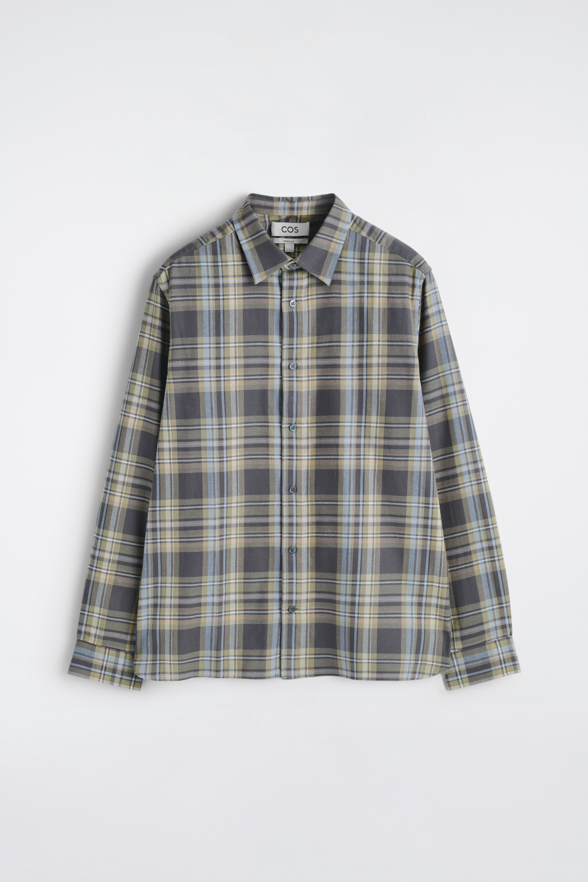 CHEMISE EN SERGÉ DE COTON À CARREAUX - GRIS / BRUN / CARREAUX