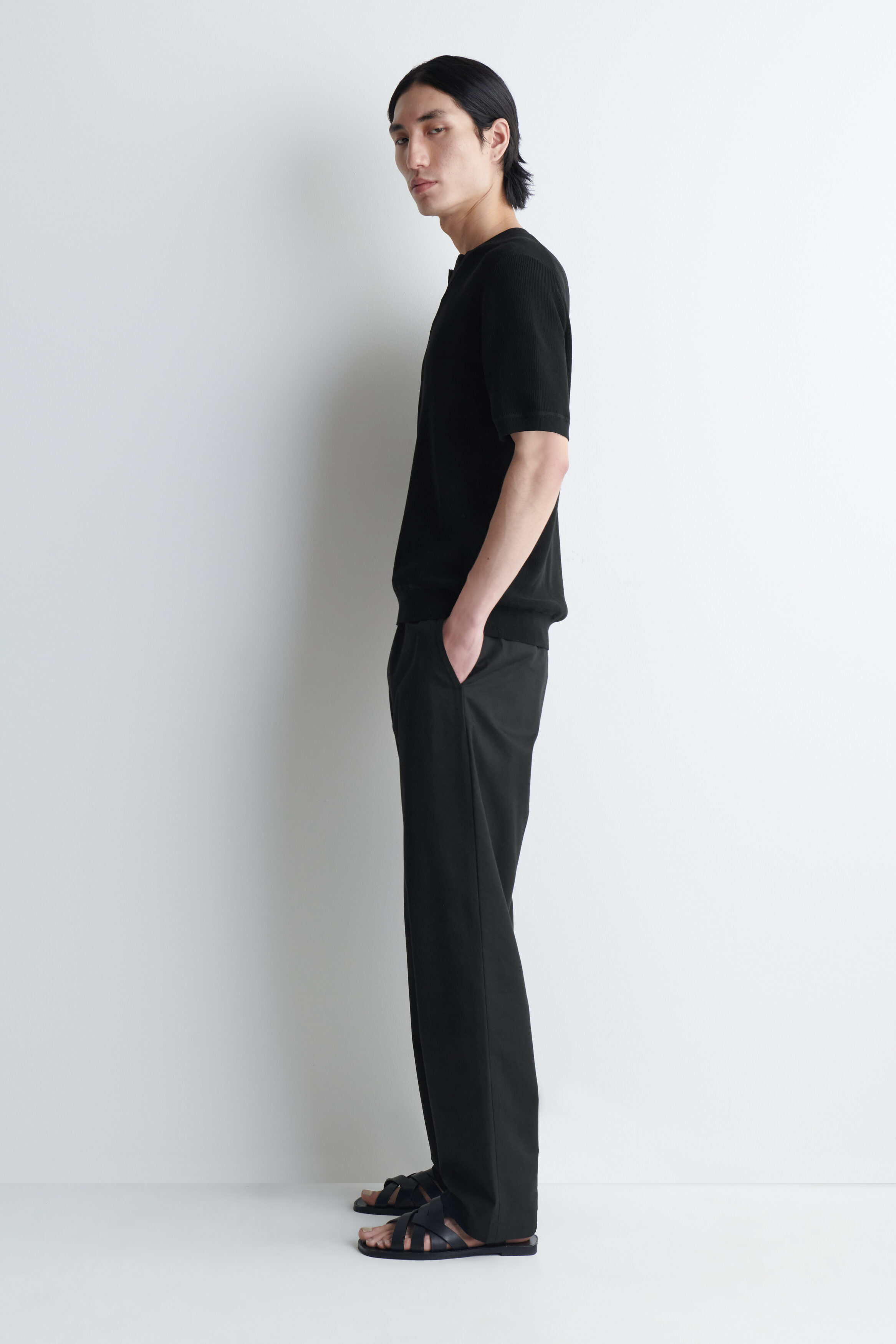 OPEN-COLLAR HENLEY T-SHIRT - thumbnail 9