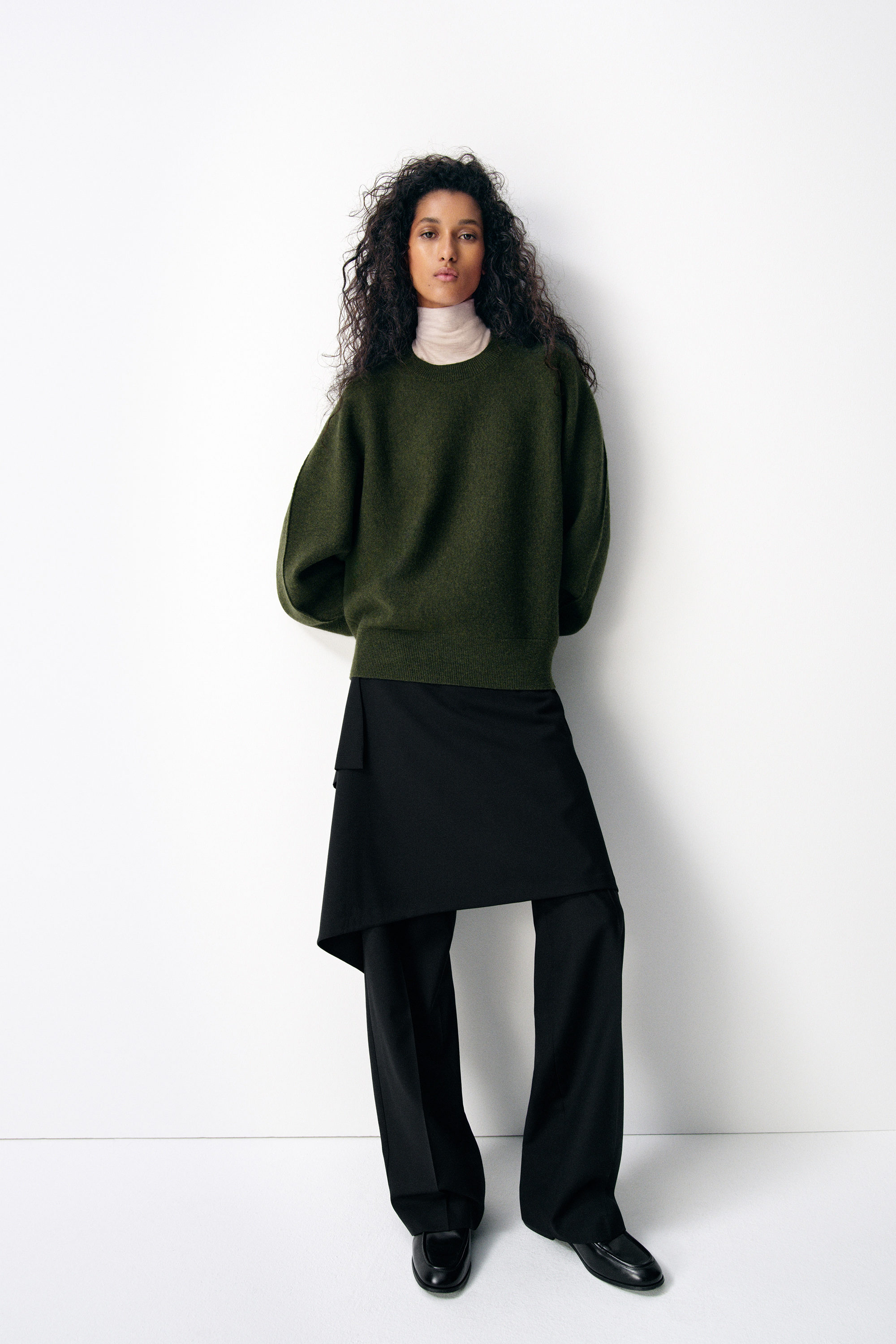 新品　BRIEFING　正規品　 MERINO HIGH NECK KNIT MERINO WOOL HIGH-NECK TOP - DARK GRAY MÉLANGE | COS