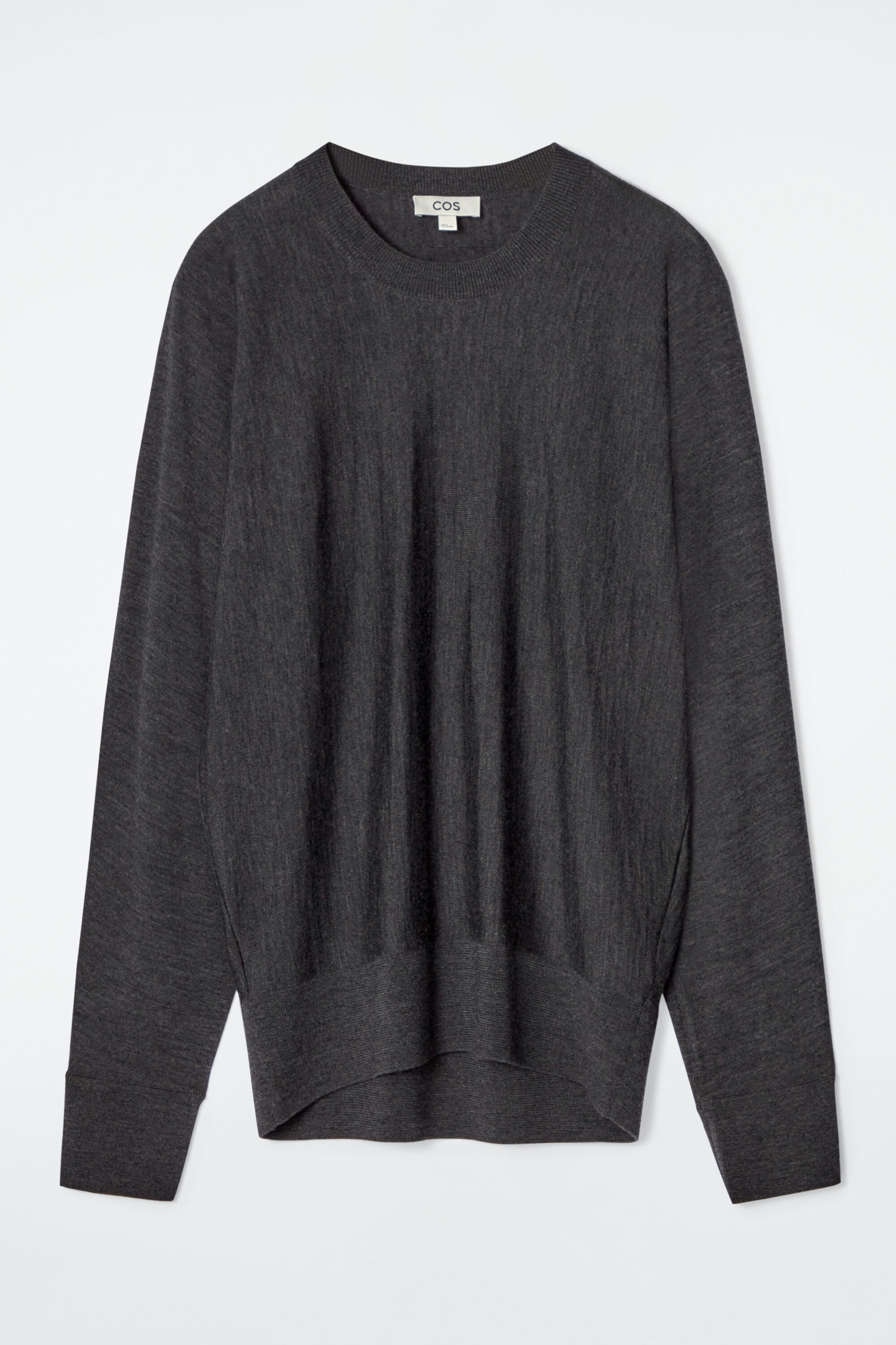 ROUNDED MERINO WOOL SWEATER - GRAY MÉLANGE | COS