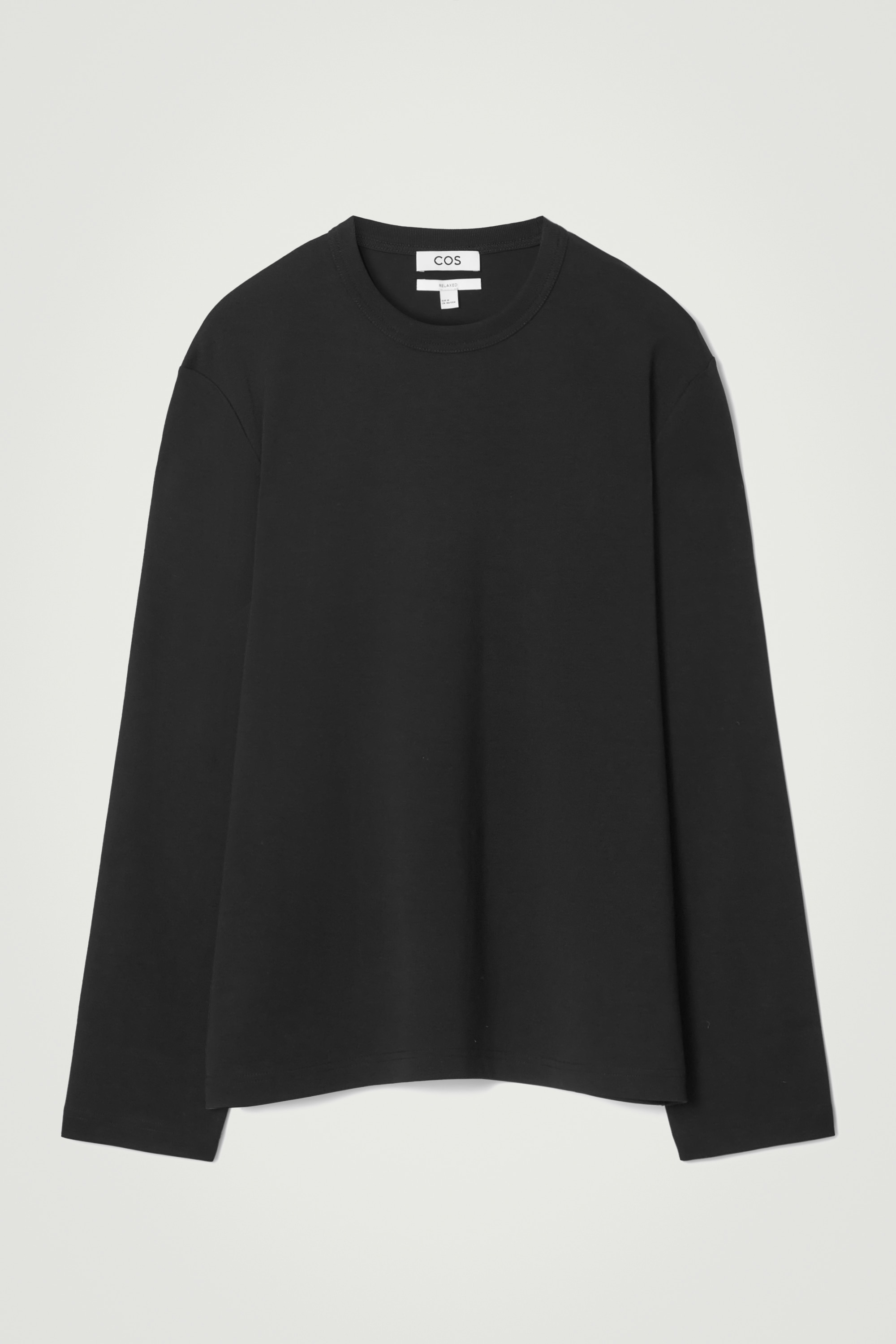 Ontspannen jersey interlock T-shirt met lange mouwen - ZWART/WIT/BORDEAUX/BLAUW