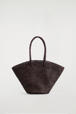 HAND-WOVEN MARKET TOTE - STRAW — BROWN 5