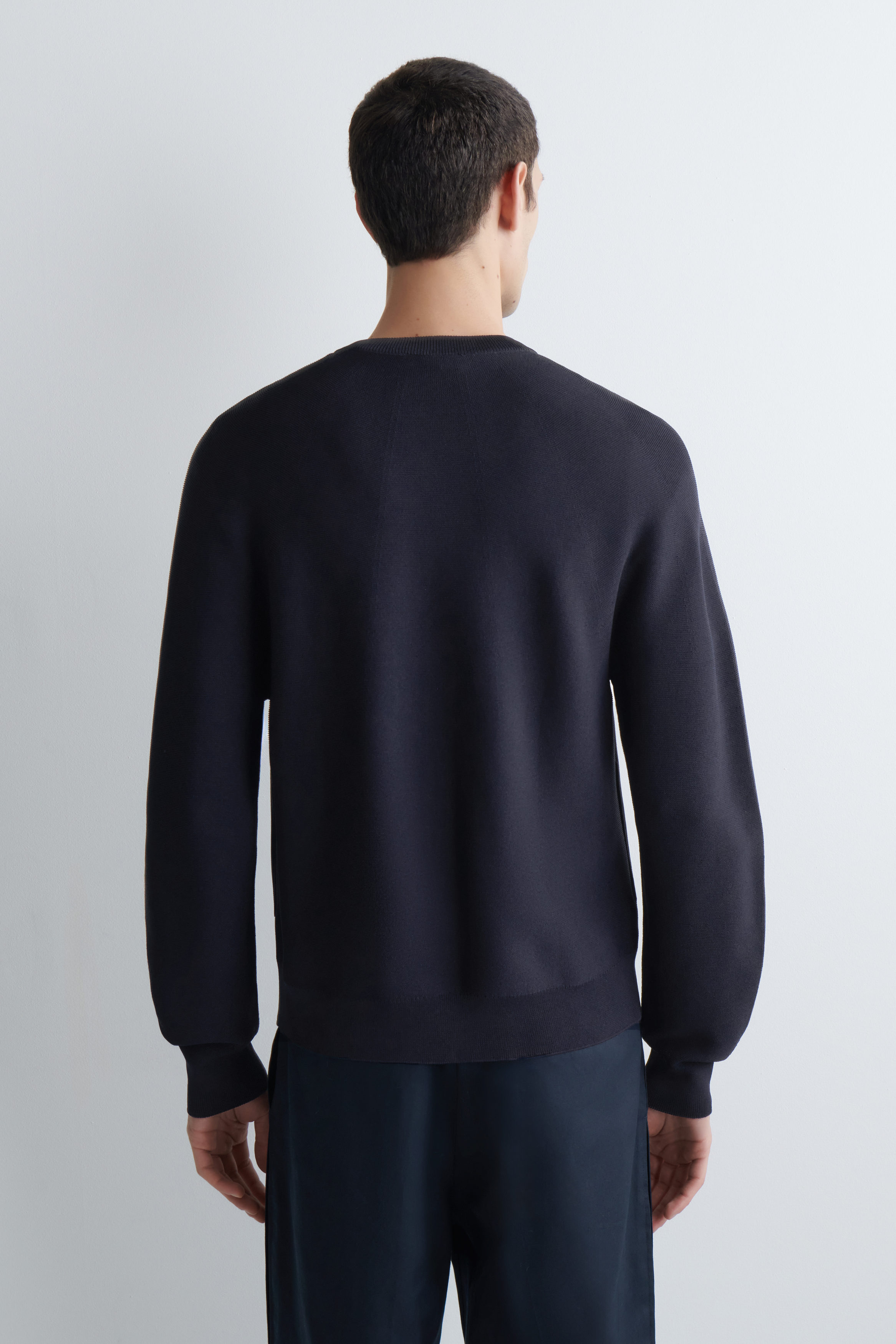 RACER-NECK KNITTED JACKET - NAVY | COS US
