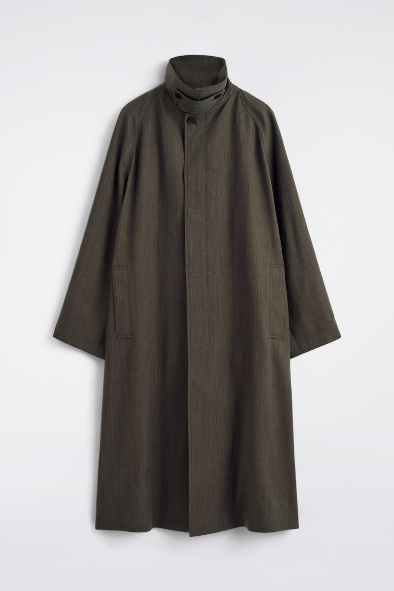 Lightweight Cotton-Herringbone Trench Coat