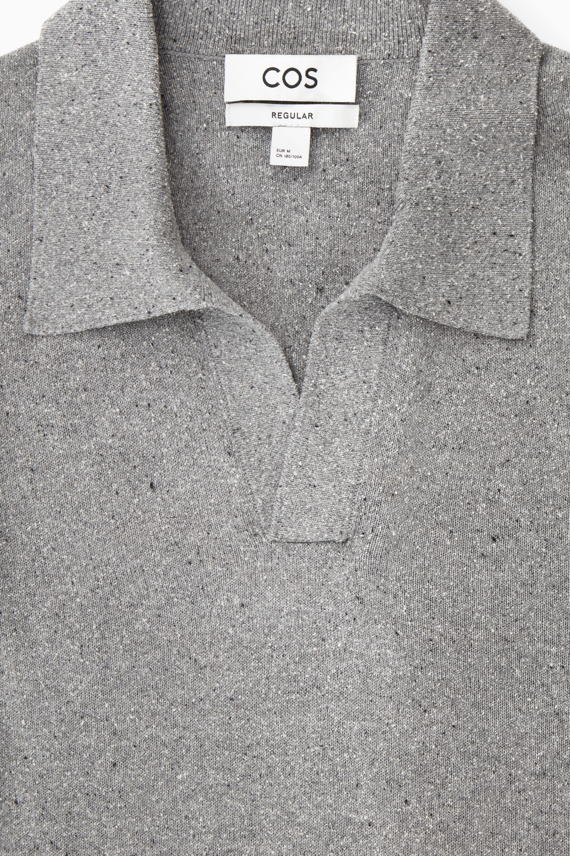 Se større billede: OPEN-COLLAR KNITTED SILK POLO SHIRT - GREY - HERRE | H&M DK 2