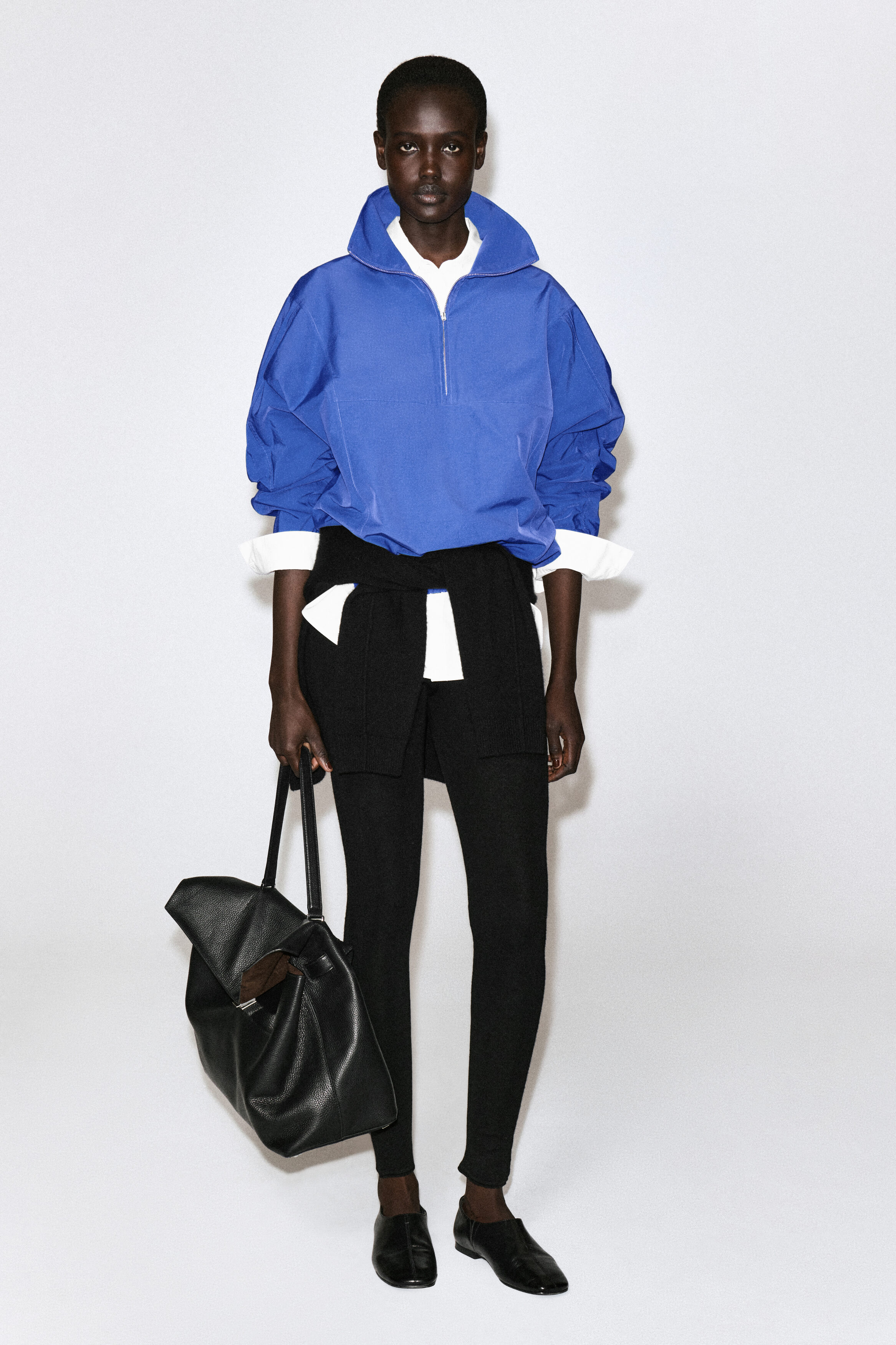 ZIP-UP BLOUSON SHIRT - BLUE | COS