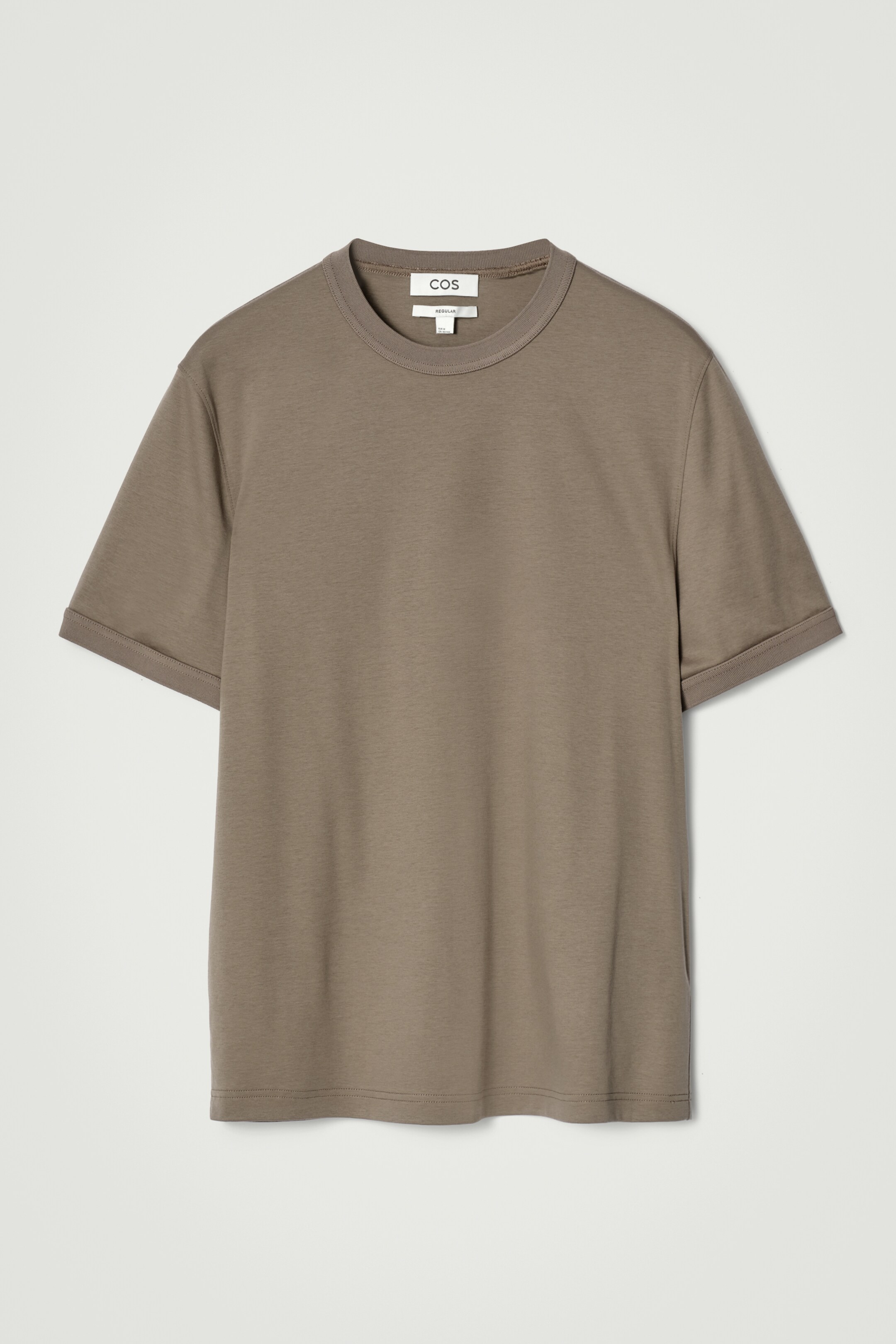 Agrandir l'image: T-SHIRT REGULAR EN COTON MERCERISÉ - TAUPE FONCÉ - HOMME | H&M CH 7