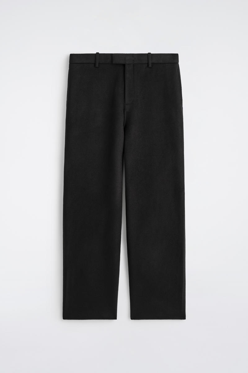 Cos Double-faced Wool Straight-leg Pants In White