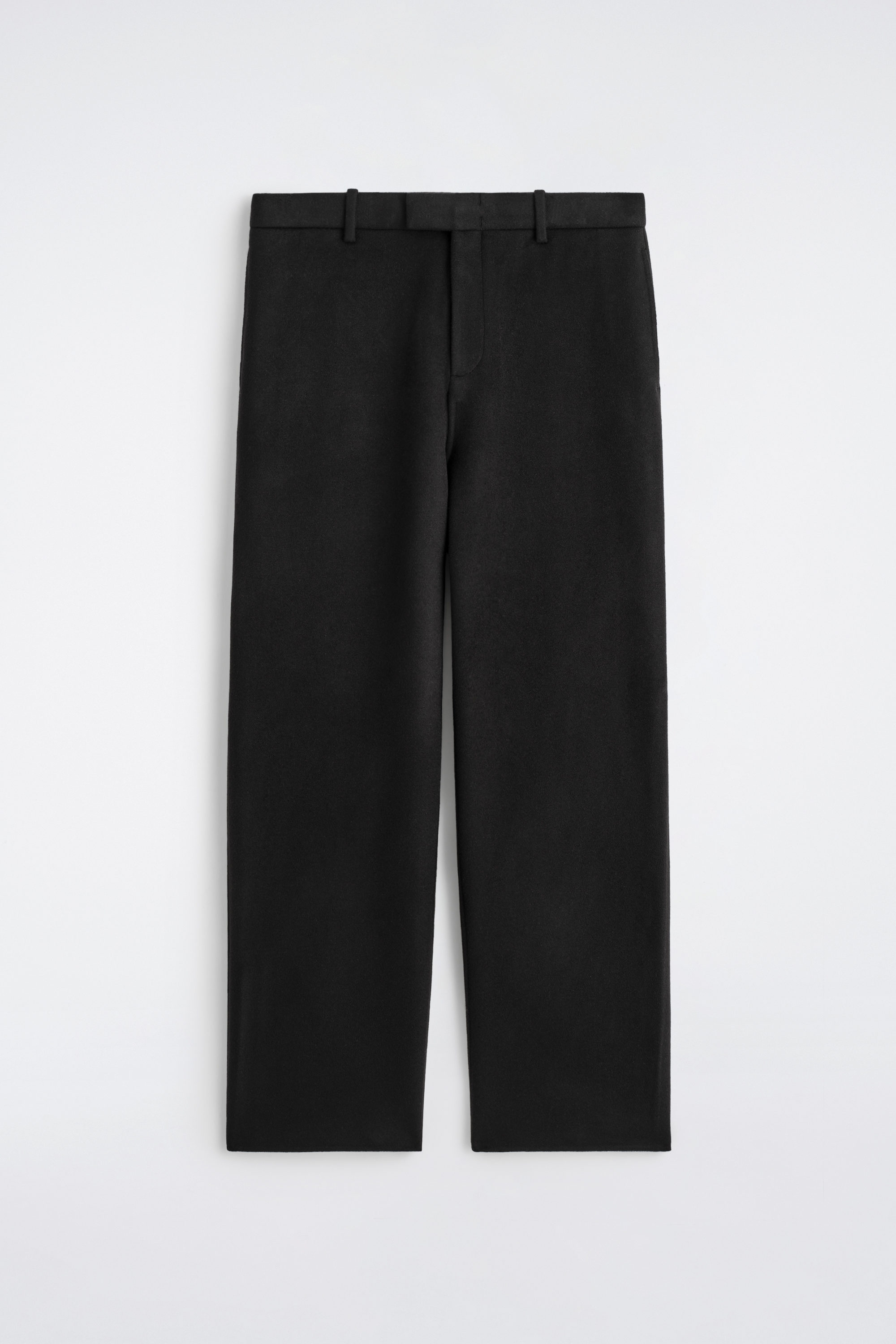 WOOL RELAXED-FIT STRAIGHT-LEG PANTS - BLACK | COS US