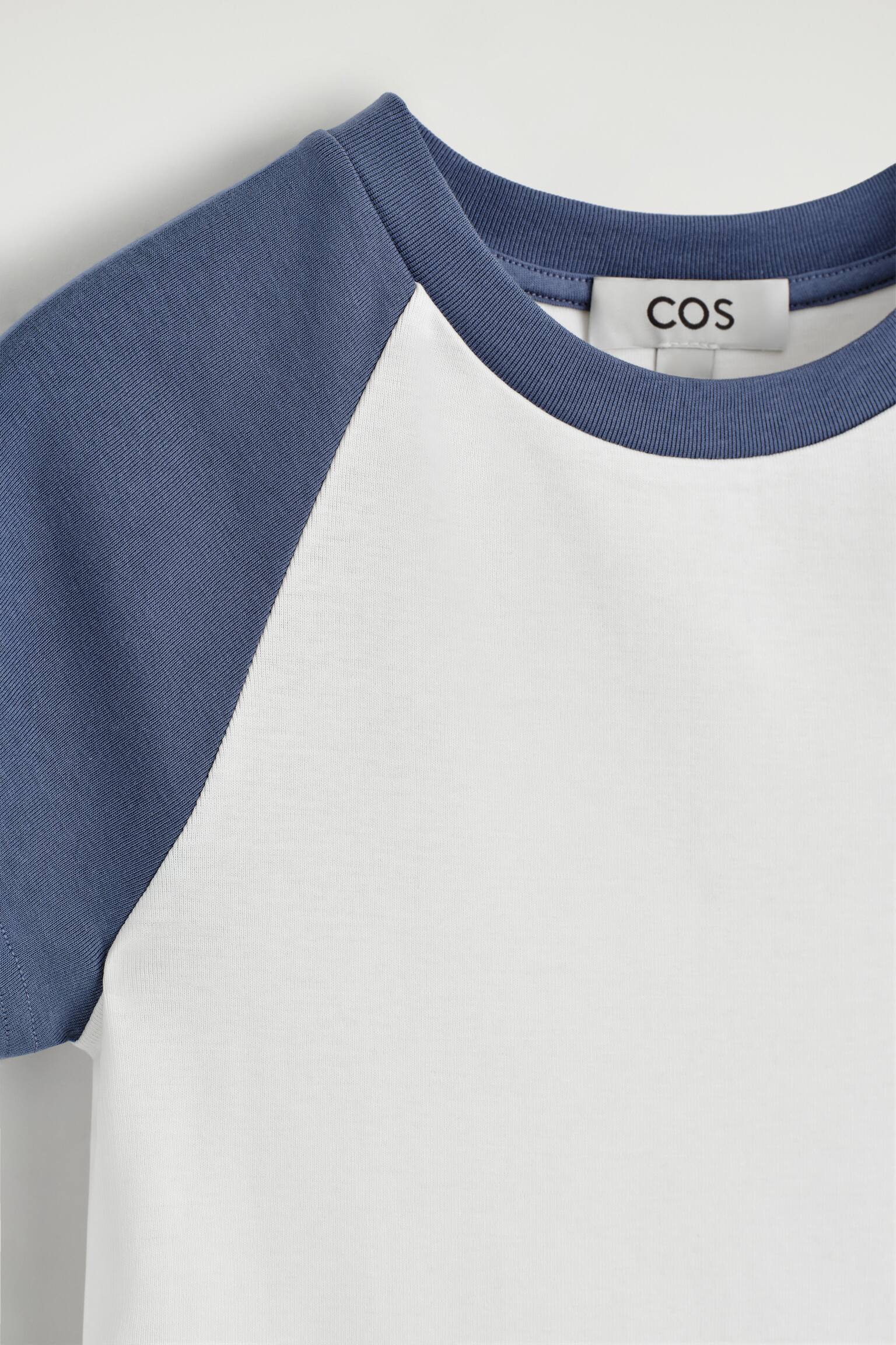 T-SHIRT SLIM IN COTONE - BIANCO / BLU - 6