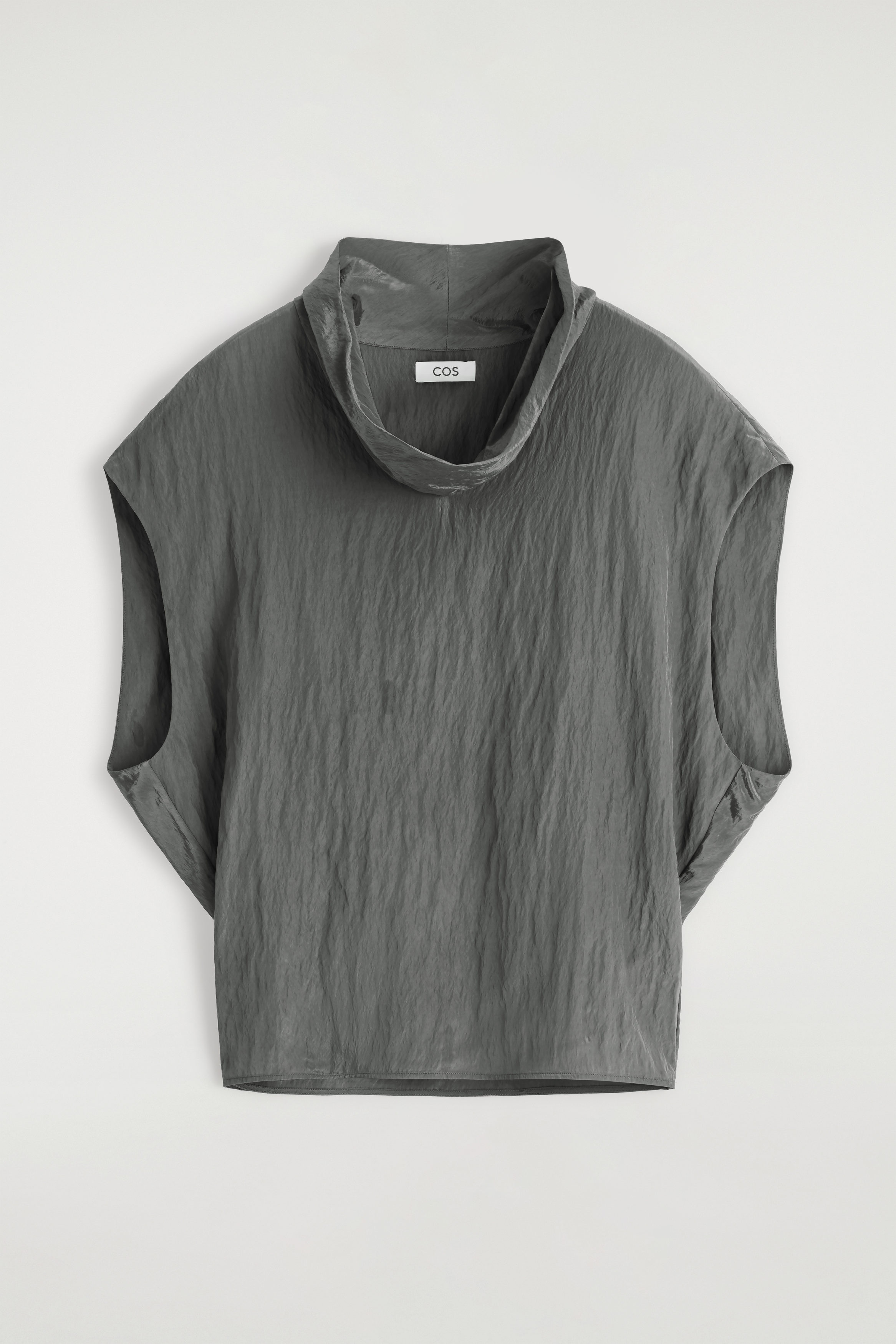 CRINKLED-SATIN TOP - STEEL | COS US