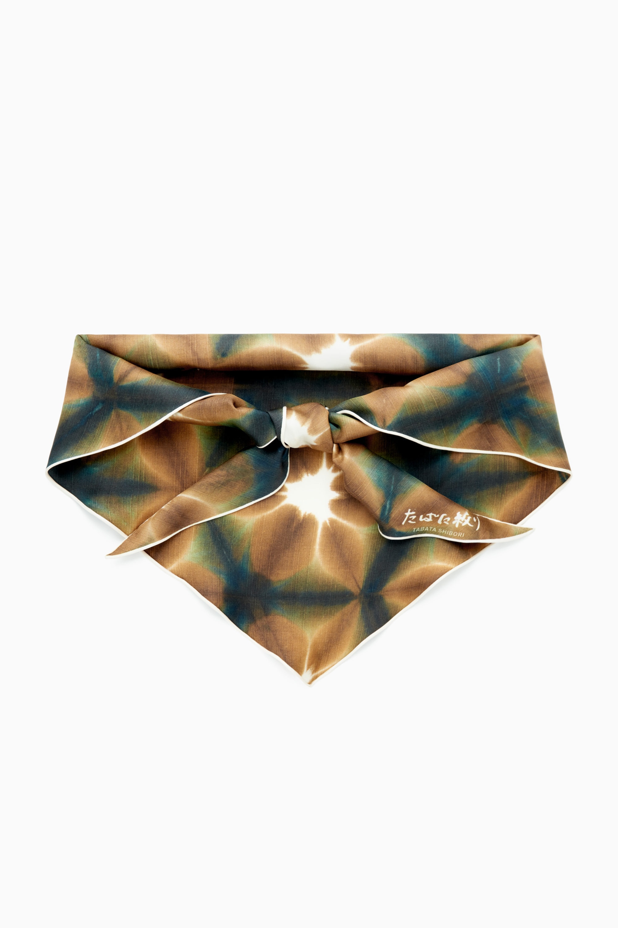 SILK NECK SCARF - BEIGE / BLUE | COS