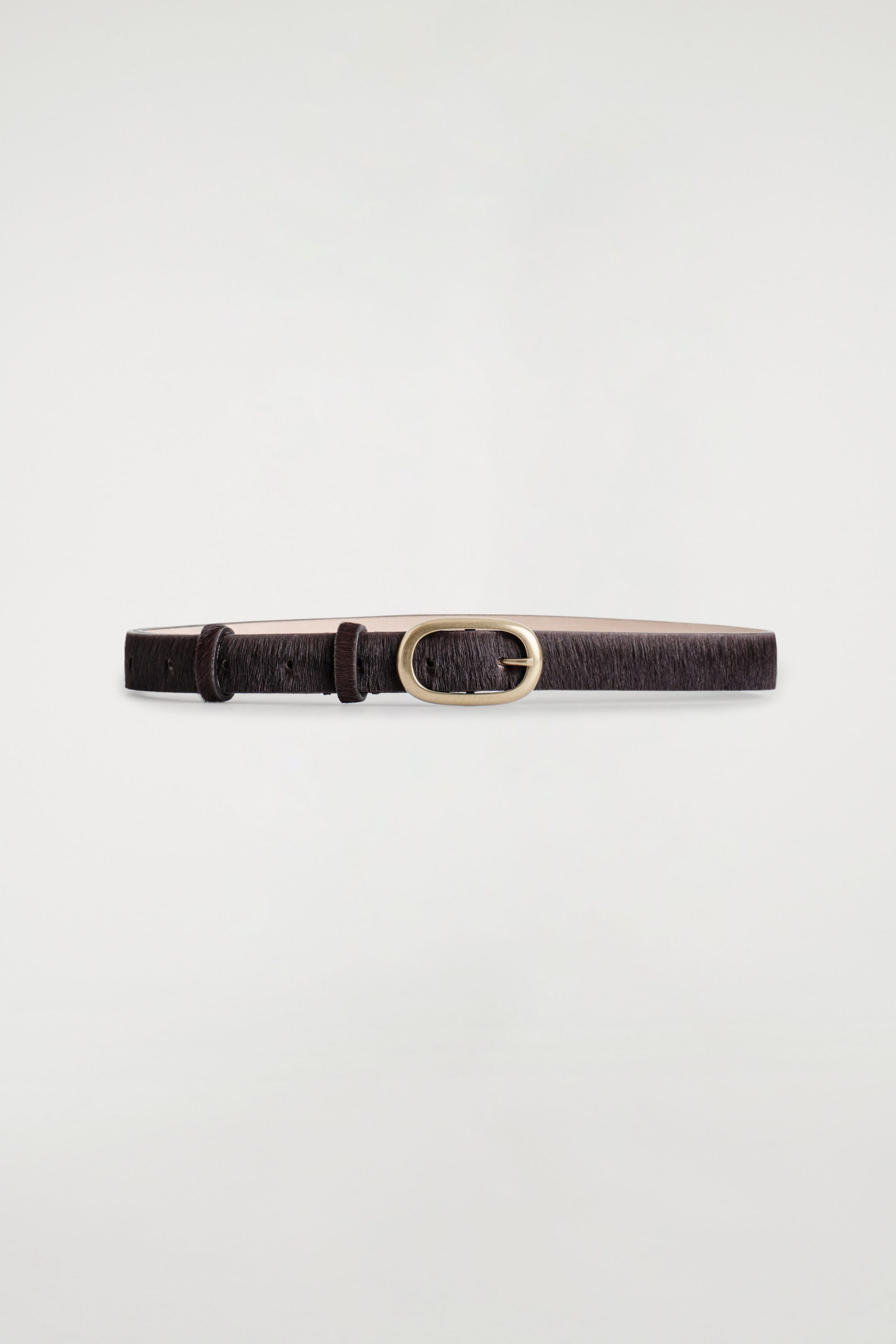 OVAL-BUCKLE PONY HAIR BELT