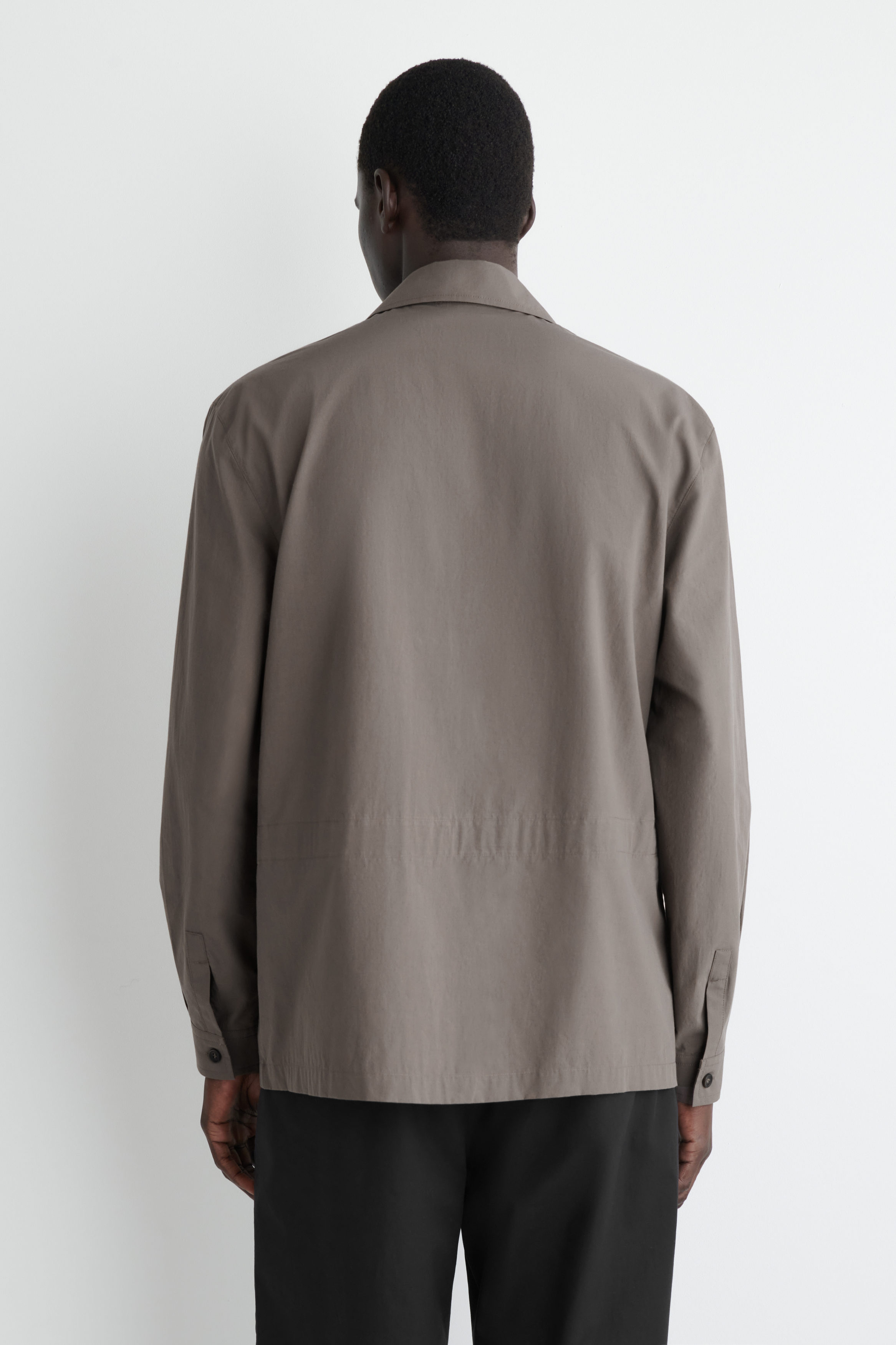 RELAXED COTTON OVERSHIRT - DARK MOLE | COS