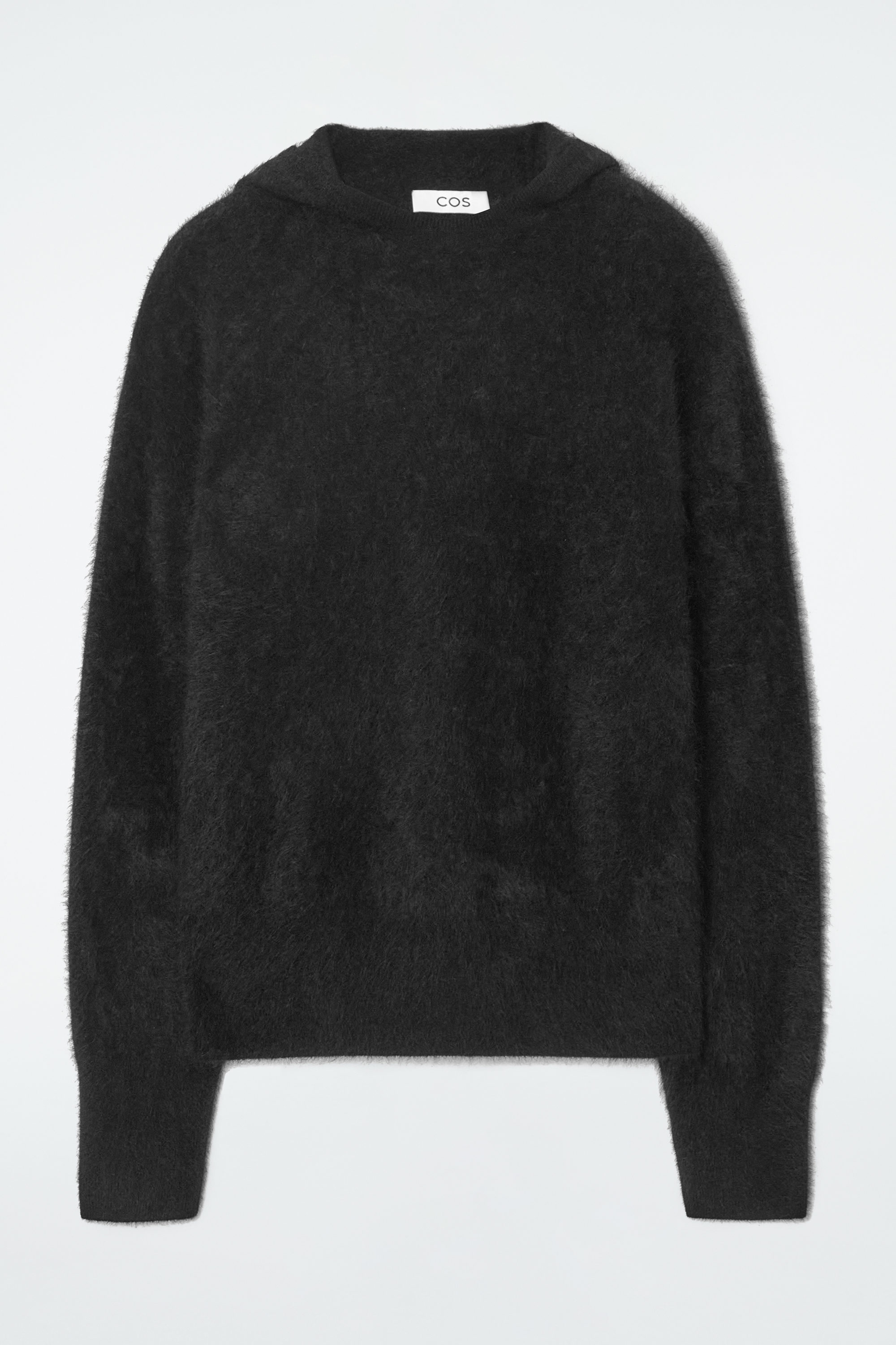 BRUSHED-CASHMERE HOODIE - BLACK | COS