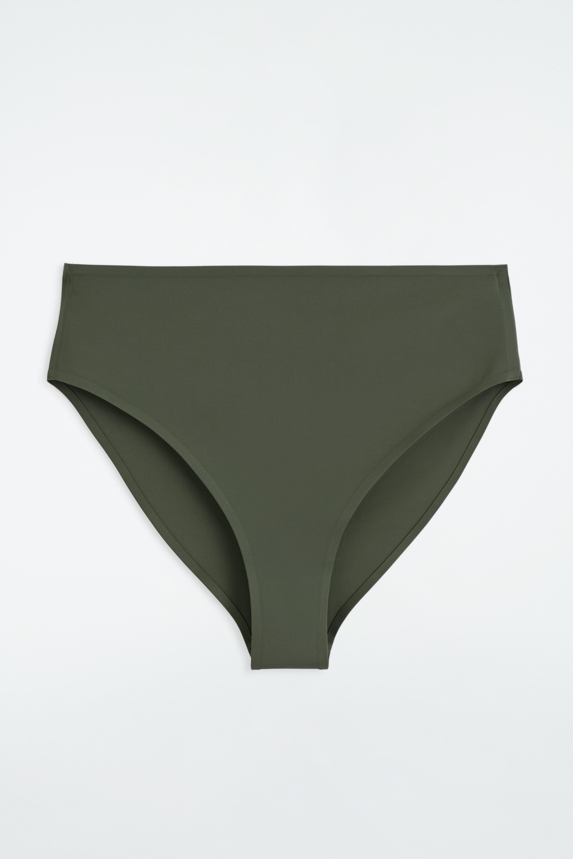 BAS DE BIKINI TAILLE HAUTE EN NÉOPRÈNE - KAKI/NOIR/BORDEAUX