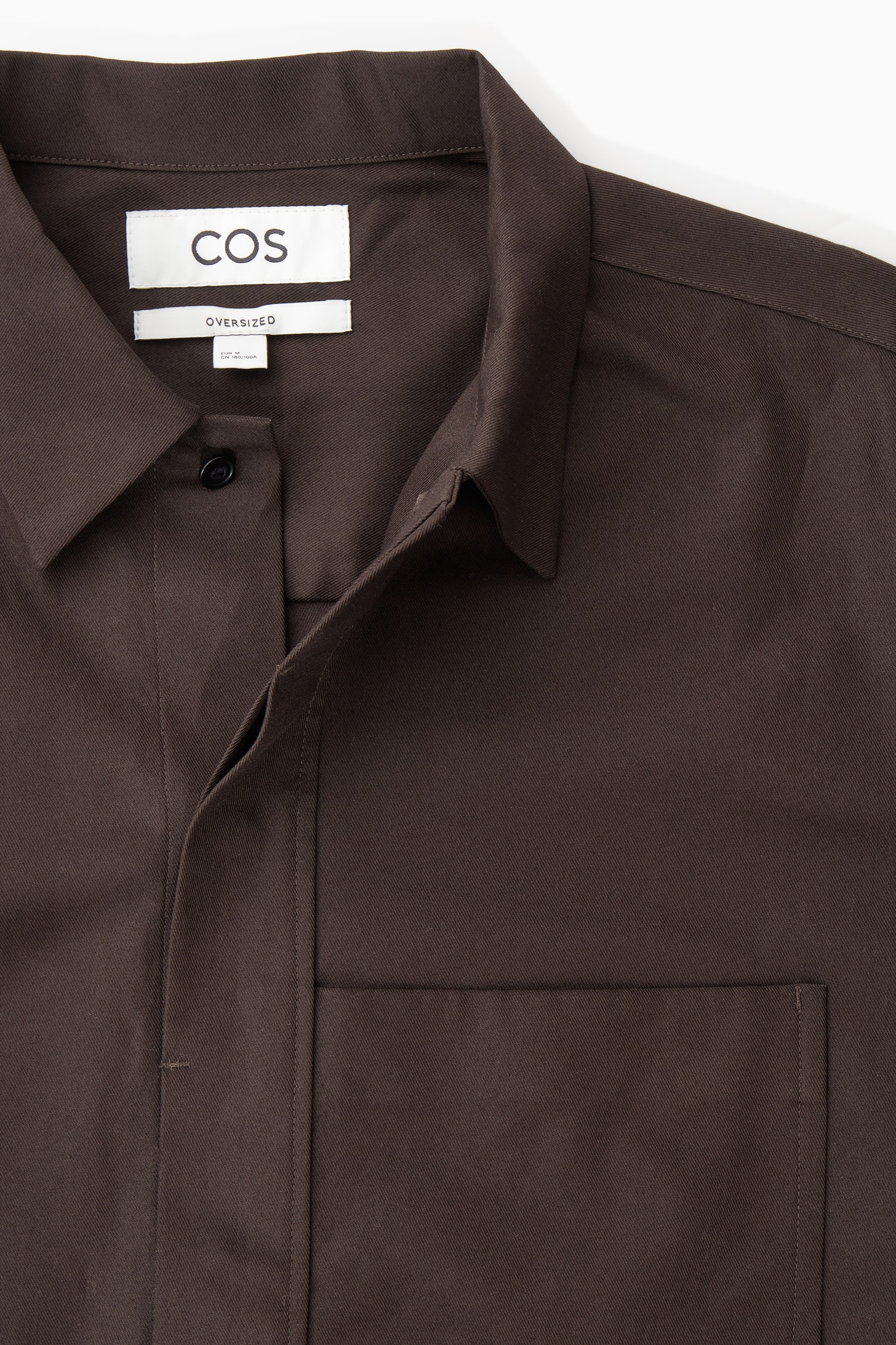 View larger image: OVERSIZED COTTON-TWILL SHIRT - DARK BROWN - Men | H&M GB 2