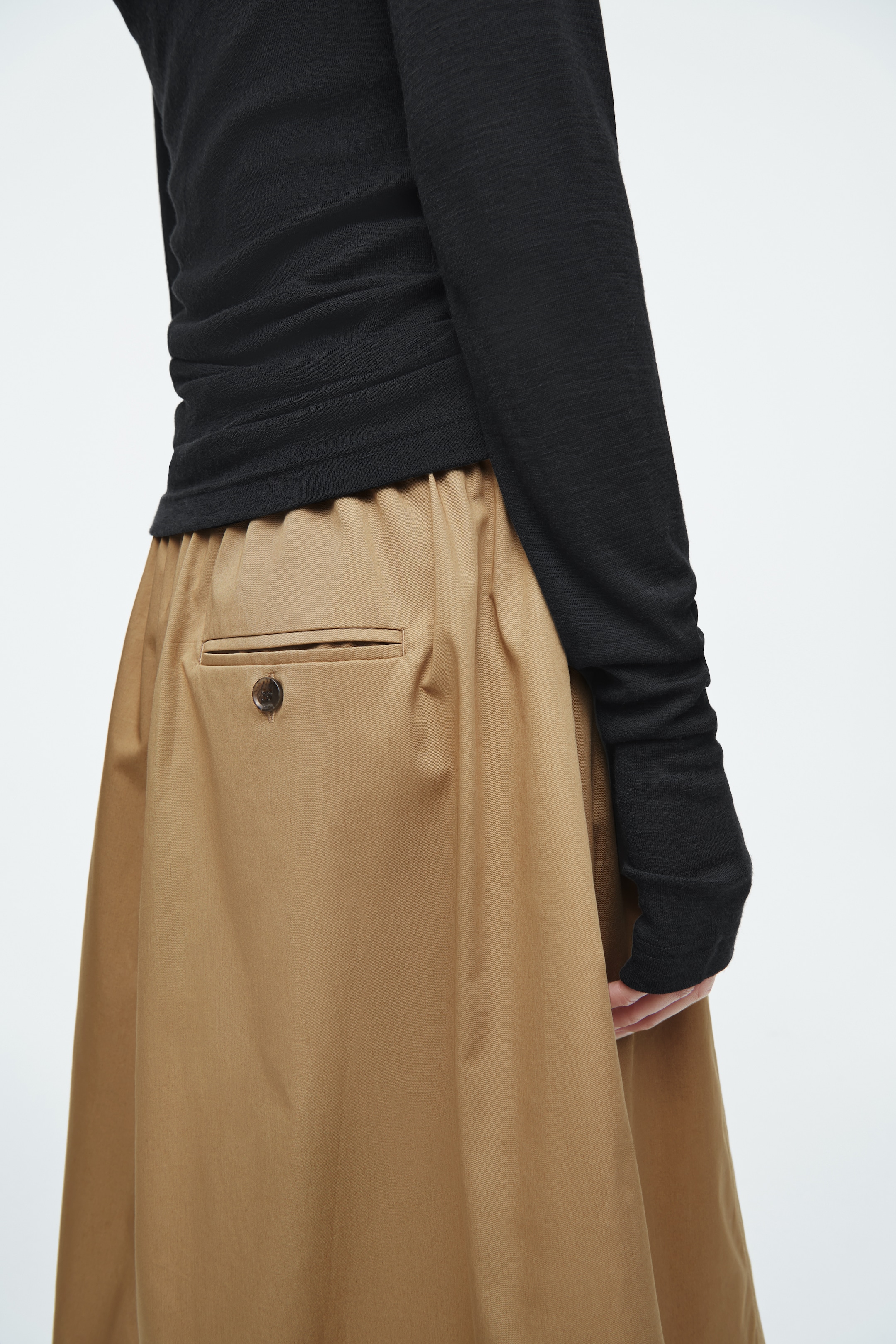 Grösseres Bild ansehen: MIDIROCK IN A-LINIE MIT KORDELZUG - DUNKLES BEIGE - DAMEN | H&M CH 3