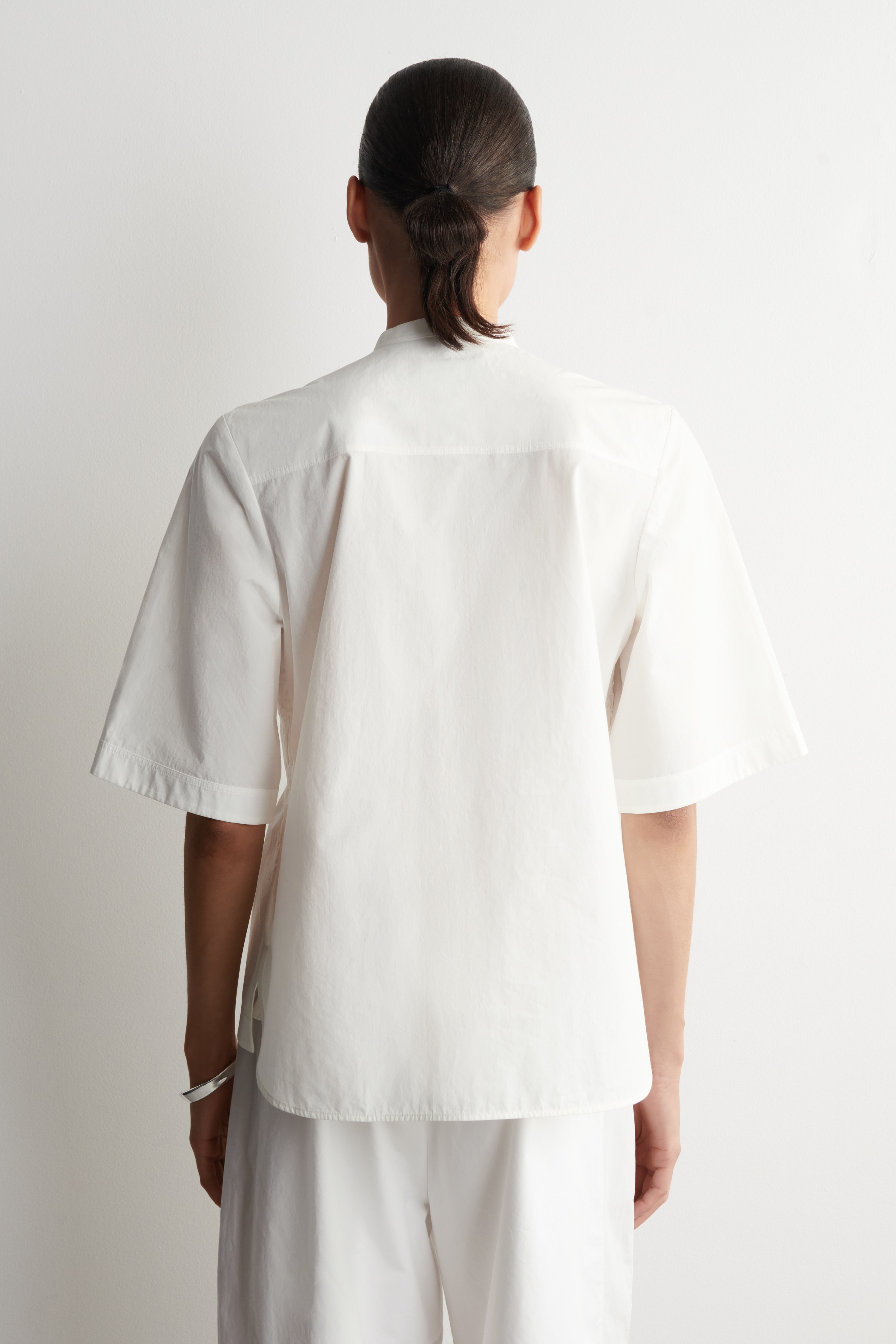 RUCHED COTTON BLOUSE