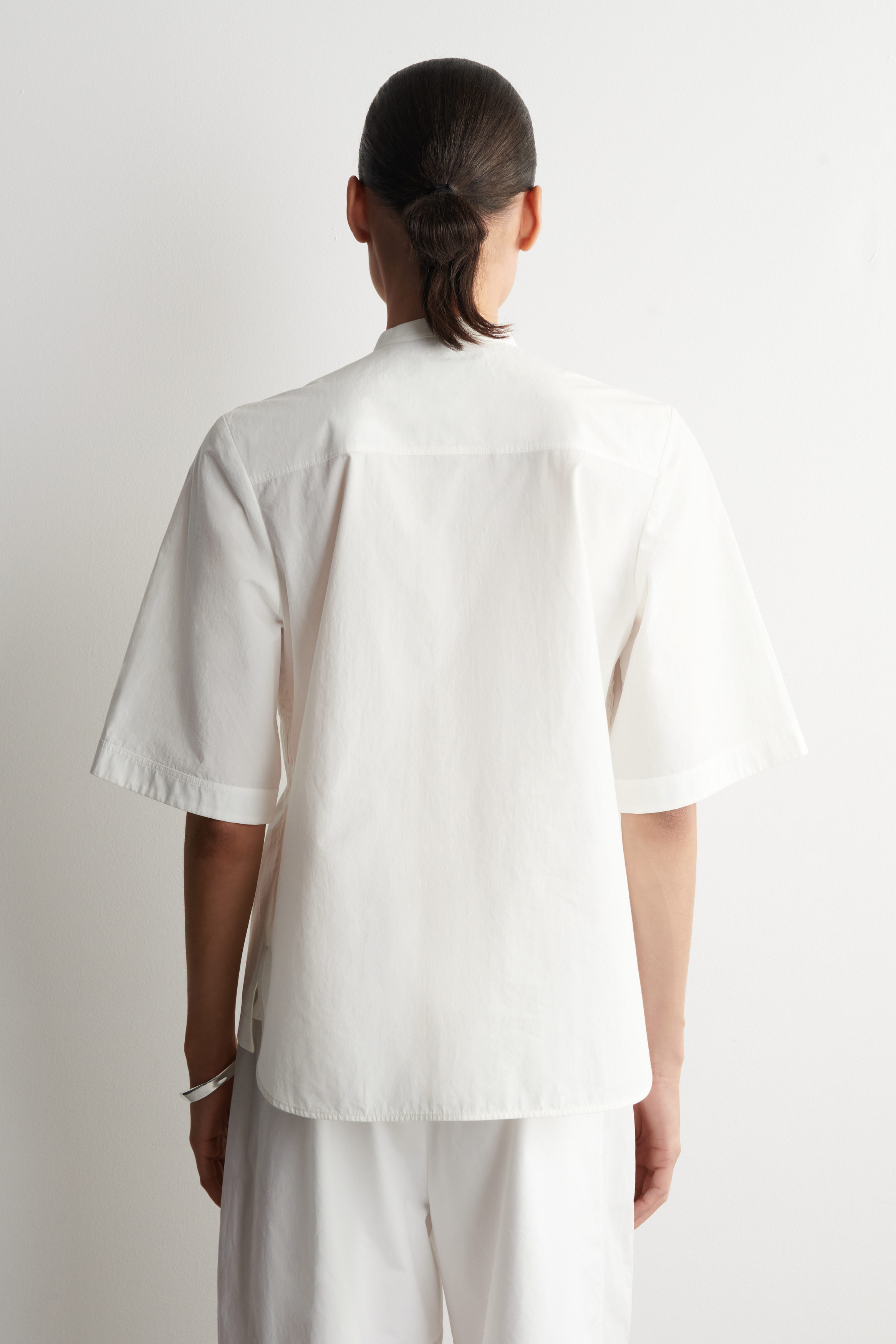 トップス White Cotton Blouse RUCHED COTTON BLOUSE - WHITE | COS US