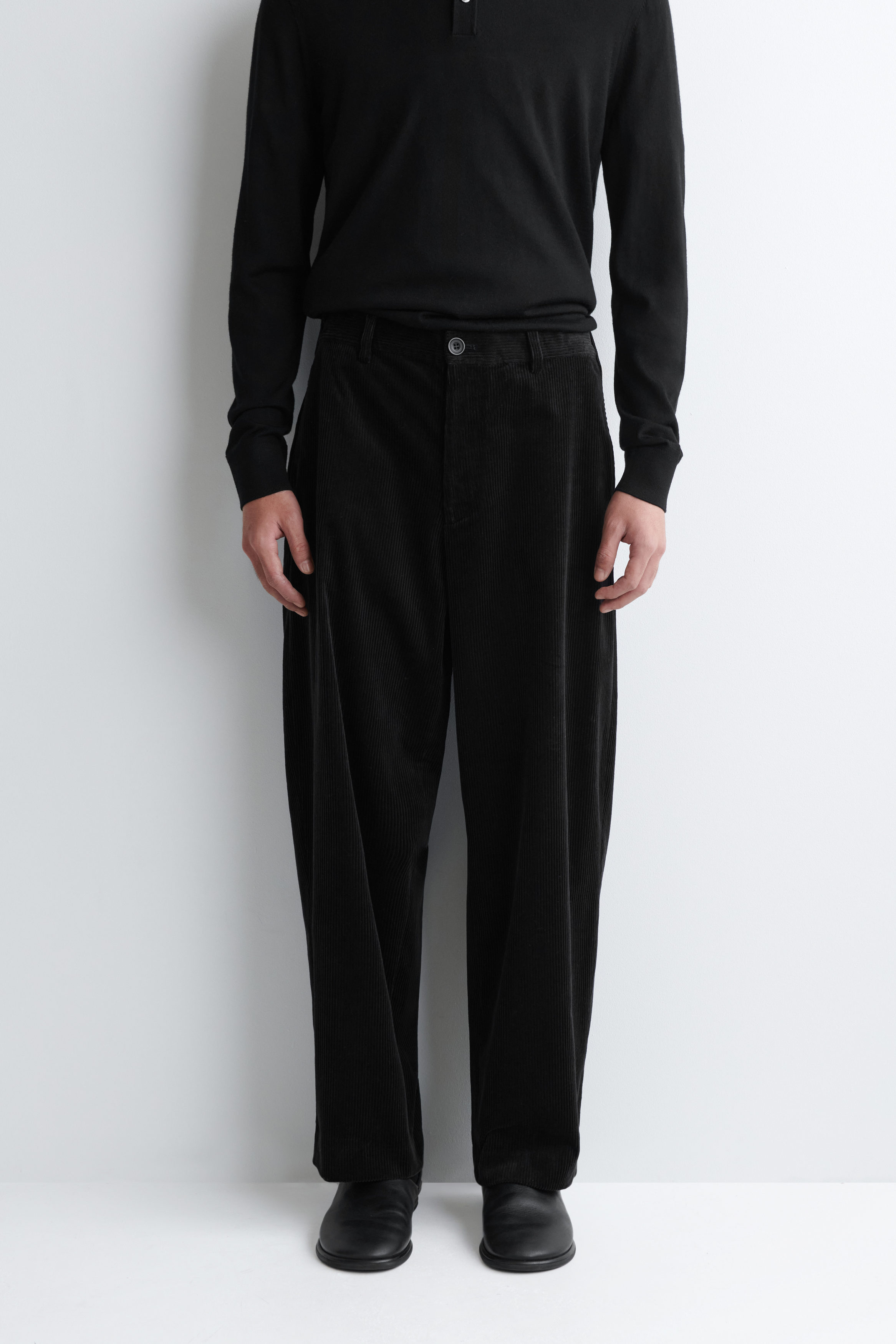 パンツ everyone wide straight corduroy trousers