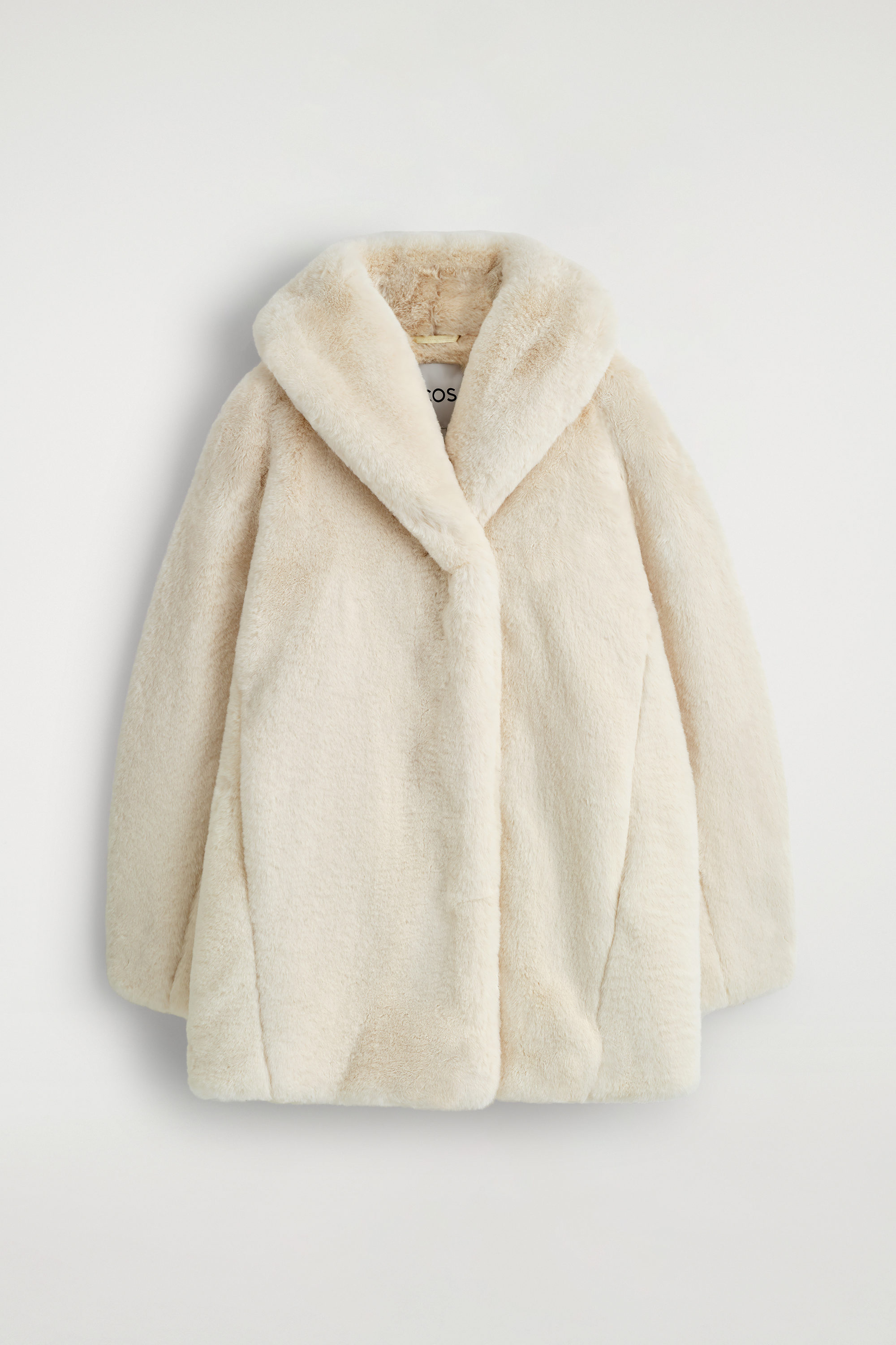 SHAWL-COLLAR FAUX FUR JACKET - LIGHT BEIGE | COS