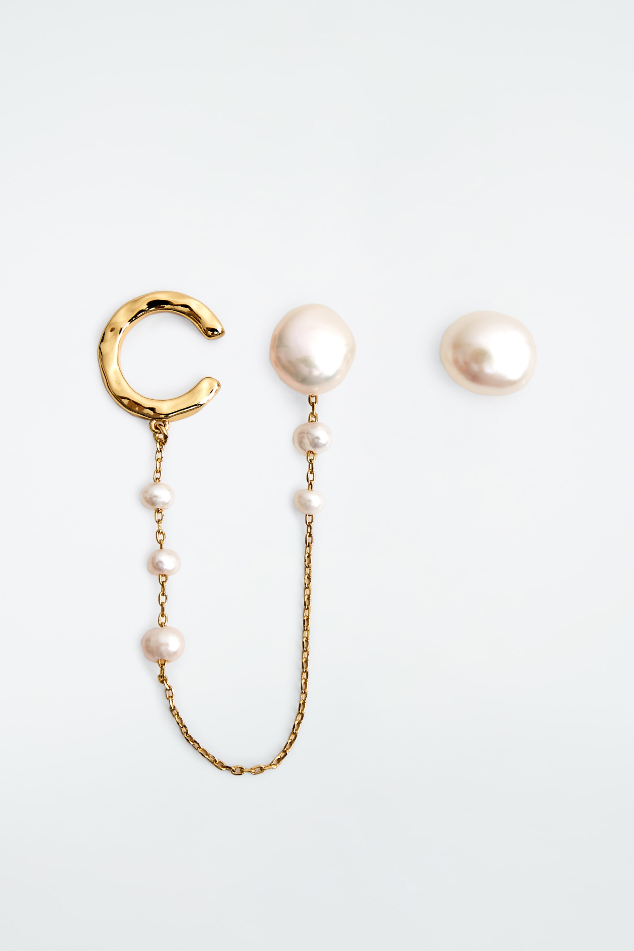 Ingrandisci l'immagine: FRESHWATER PEARL CHAIN EARRING SET - GOLD - DONNA | H&M CH 1