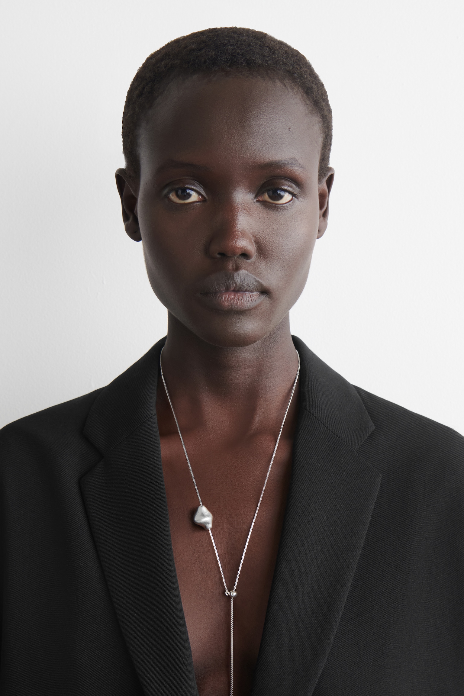 שרשרת תליון מותכת - SILVER - 1