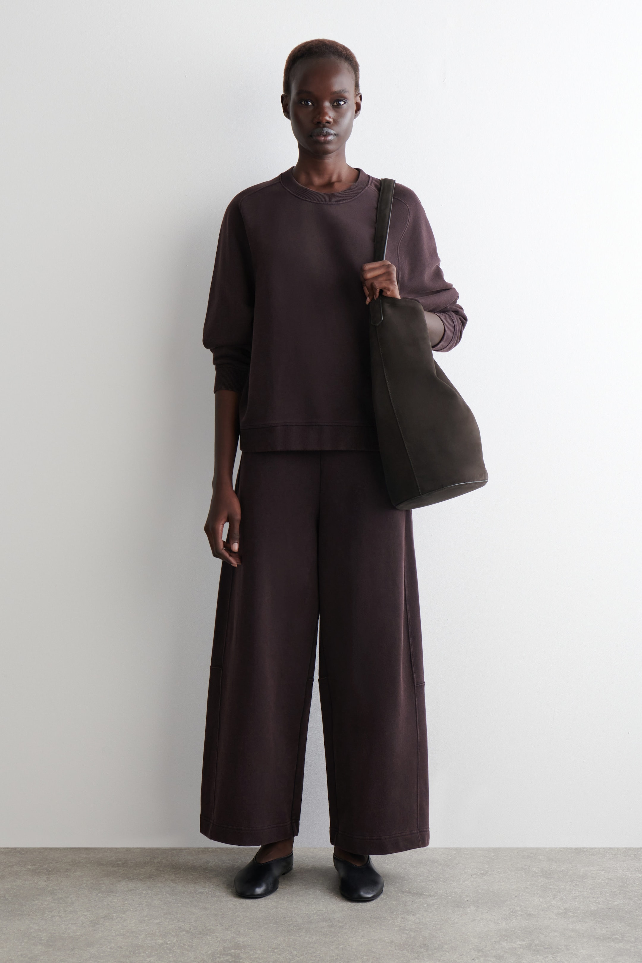 COTTON WIDE-LEG JOGGERS