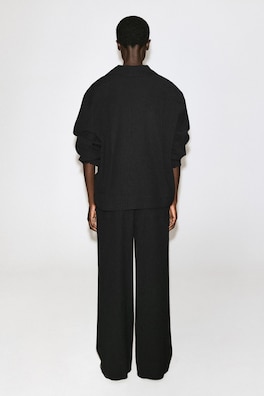 CRINKLED-JERSEY WIDE-LEG TROUSERS — BLACK 5