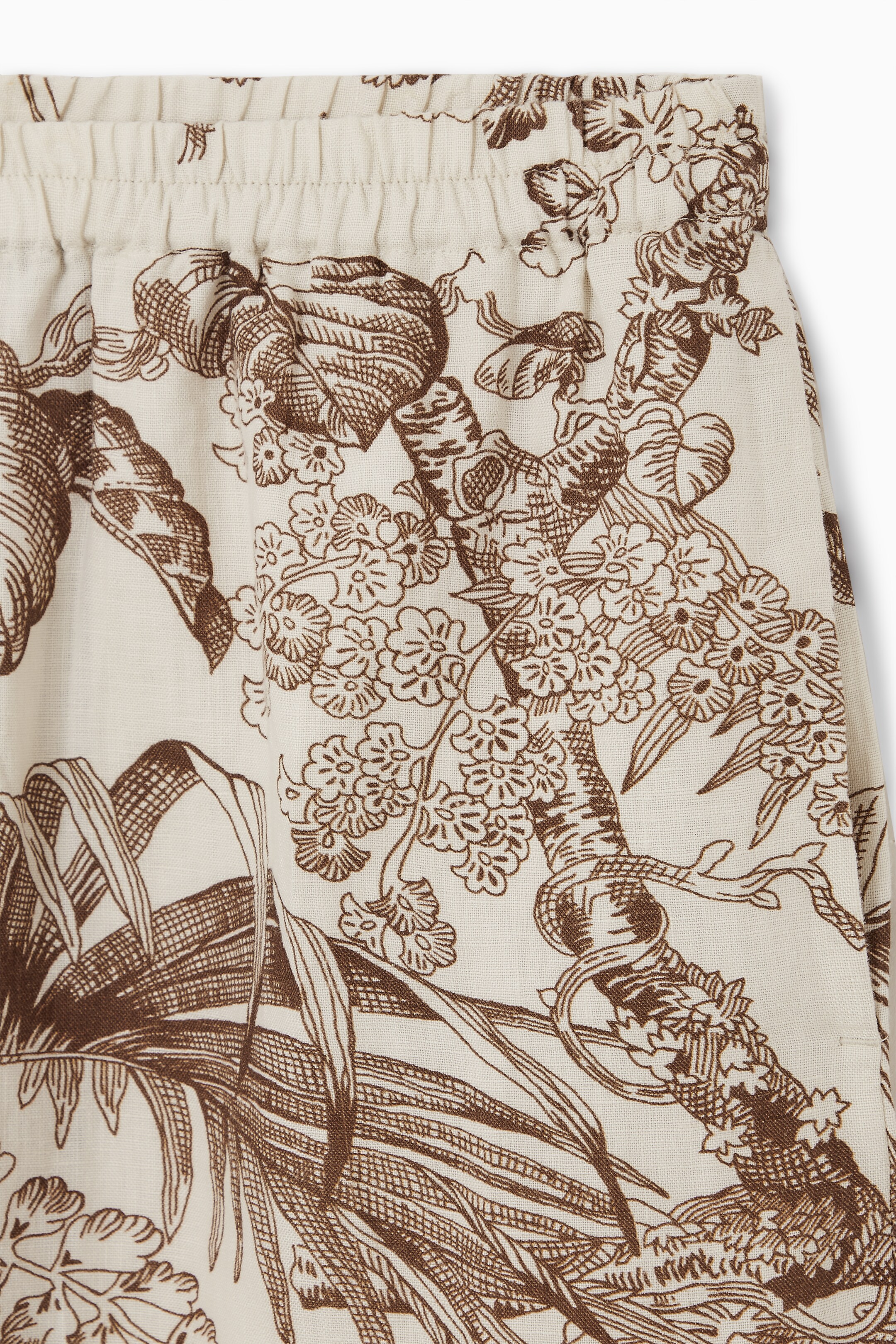 Agrandir l'image: SHORT IMPRIMÉ BOTANIQUE LIN - BLANC / IMPRIMÉ BOTANIQUE - FEMME | H&M CH 2