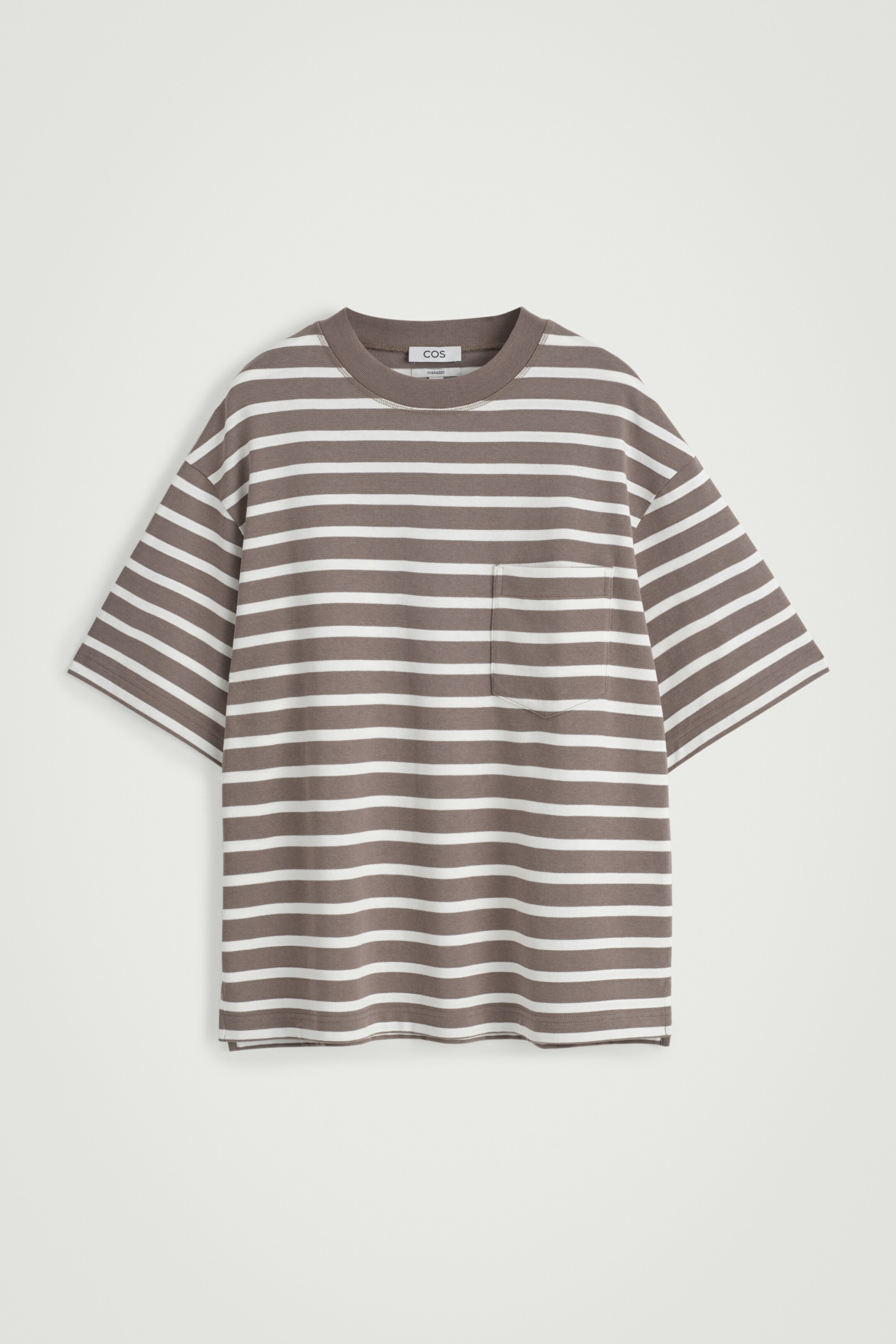 Agrandir l'image: T-SHIRT OVERSIZE EN COTON ÉPAIS - BRUN / RAYURES - HOMME | H&M CH 6