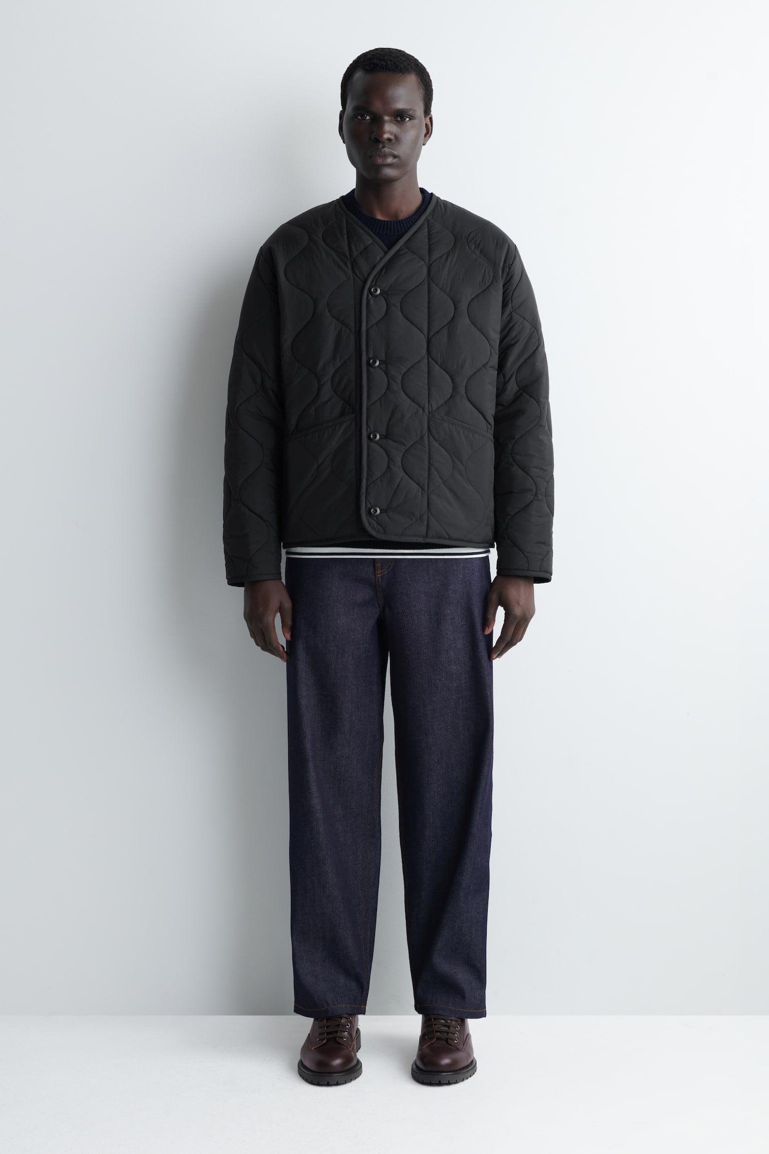 REVERSIBLE QUILTED JACKET - NEGRO/GRIS CLARO - 1
