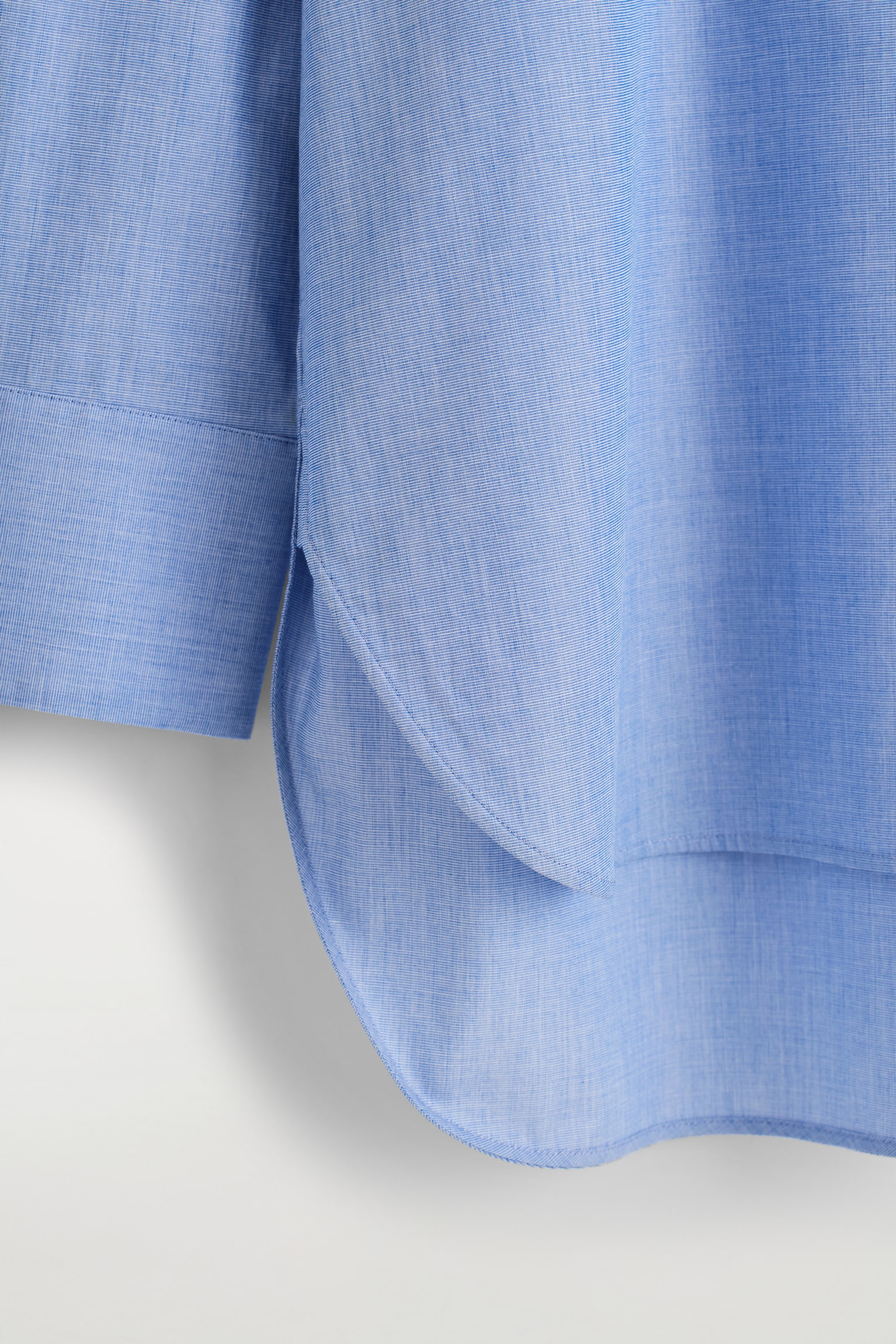 CAMISA LARGA DE ALGODÓN - AZUL JASPEADO - 3