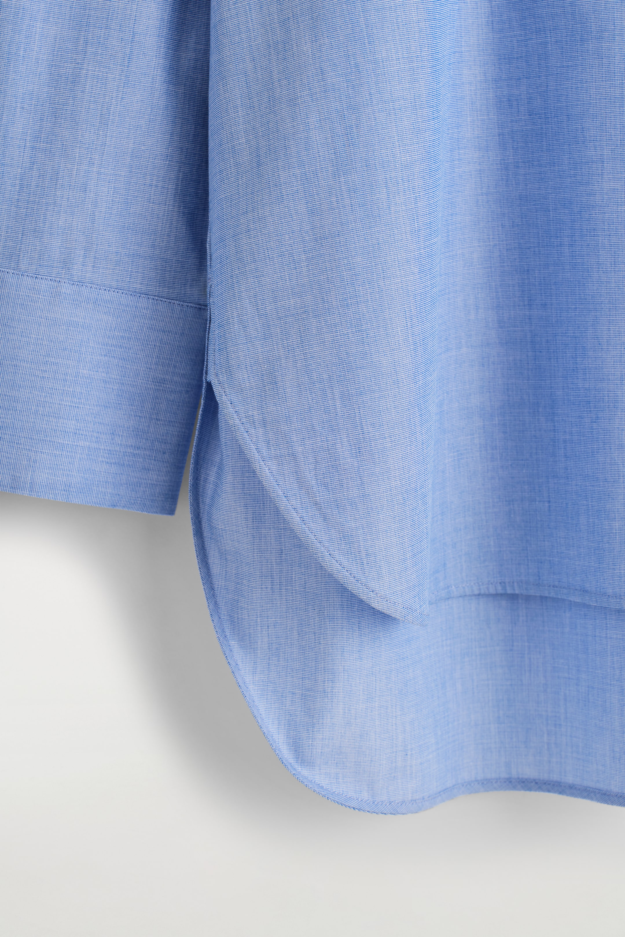 Ingrandisci l'immagine: LONGLINE COTTON SHIRT - BLUE MÉLANGE - DONNA | H&M CH 8