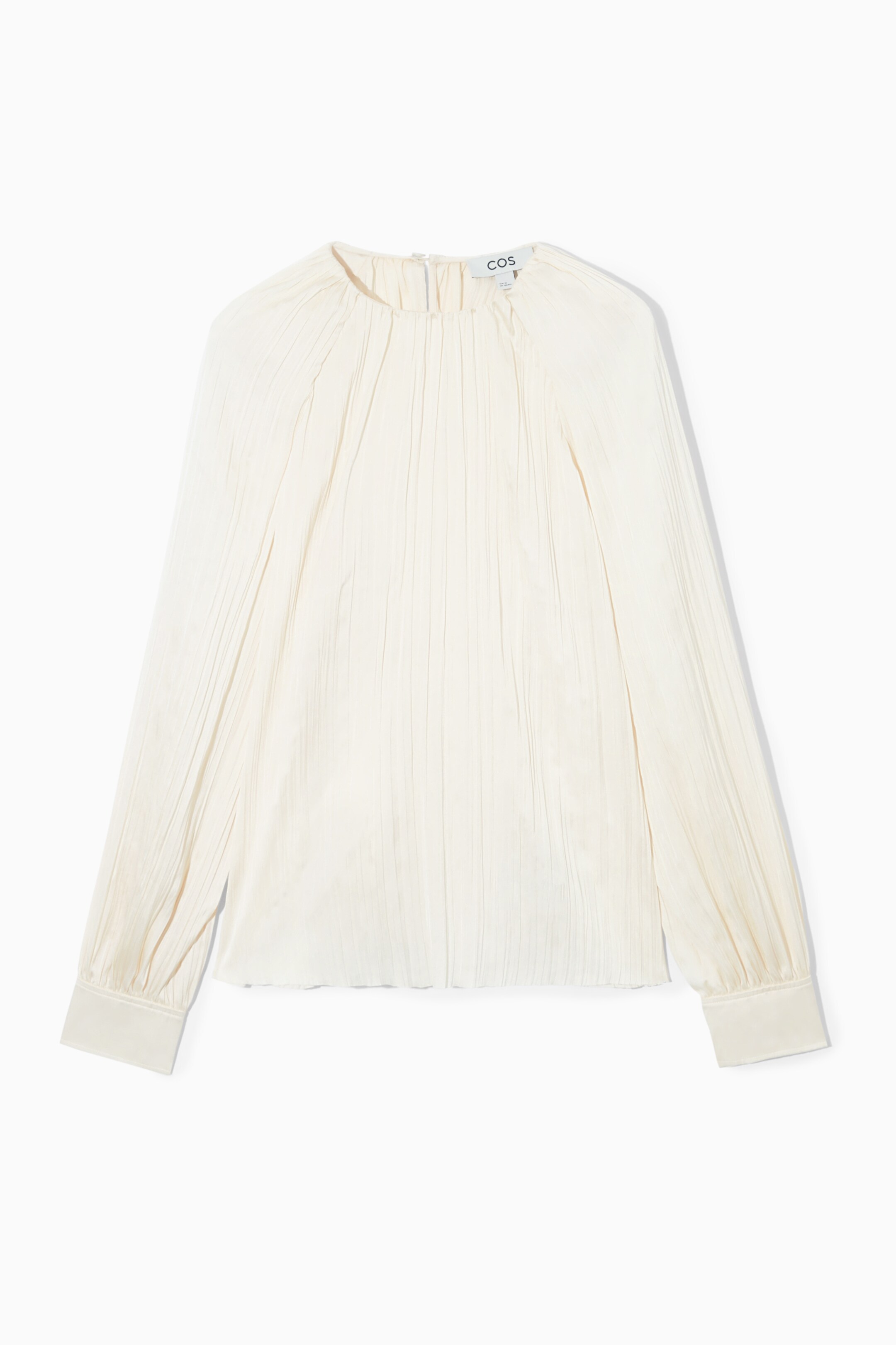 View larger image: PLISSÉ LONG-SLEEVED BLOUSE - IVORY - Ladies | H&M GB 1