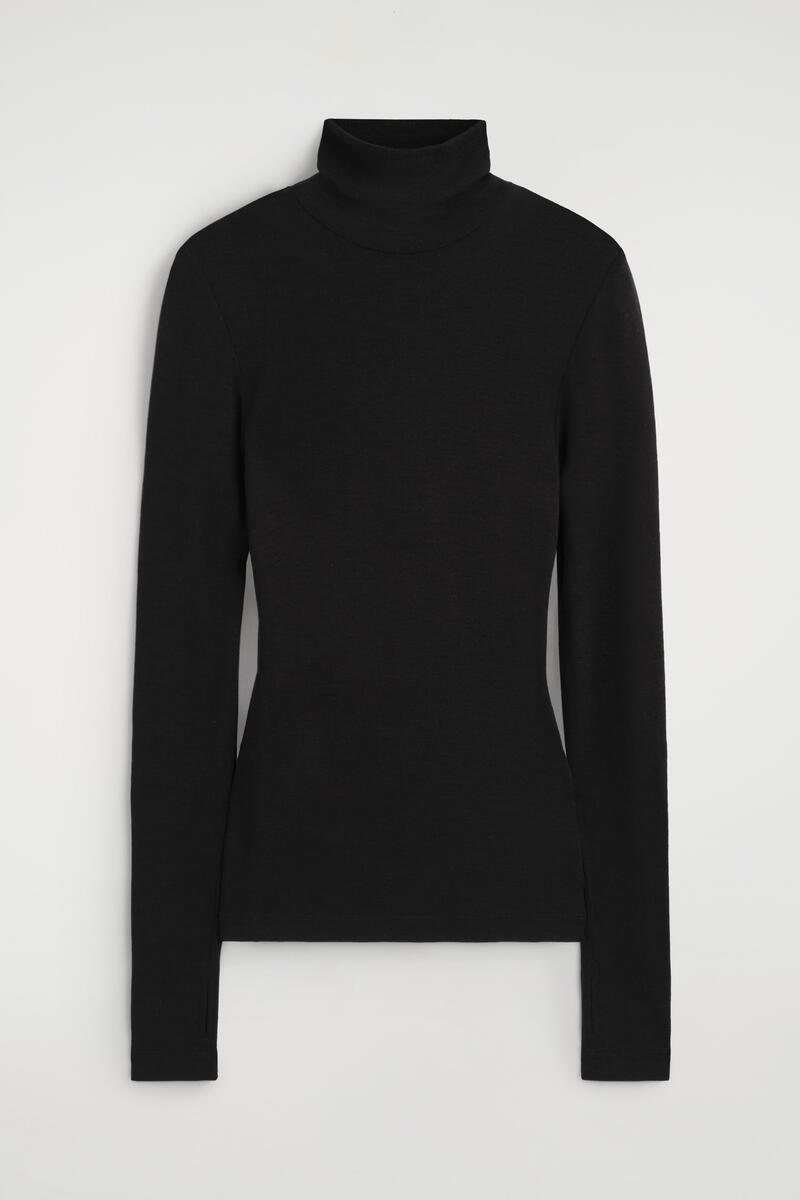 Merino Wool Turtleneck Top