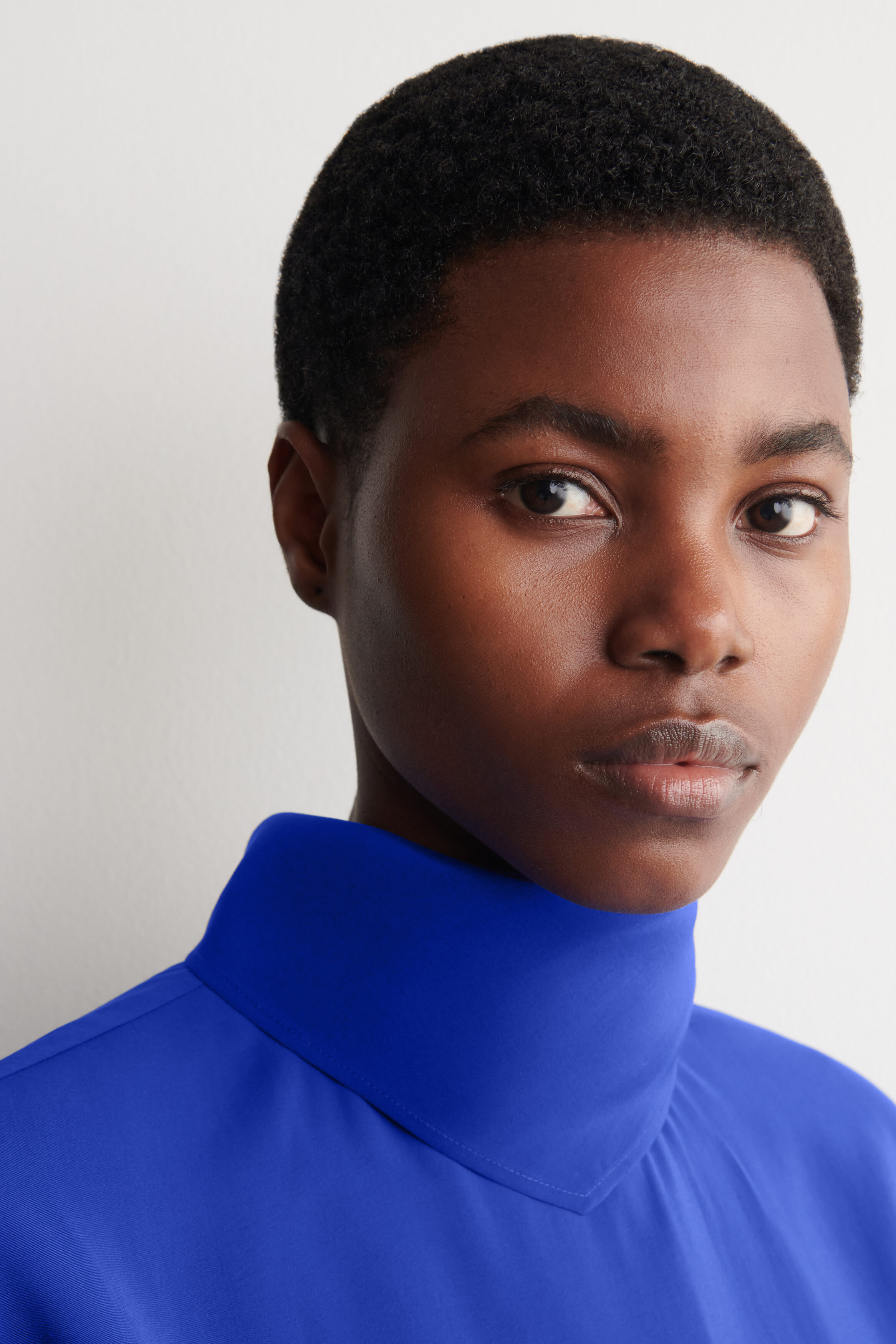 DRAPED SCARF-DETAIL TOP - COBALT BLUE | COS CA