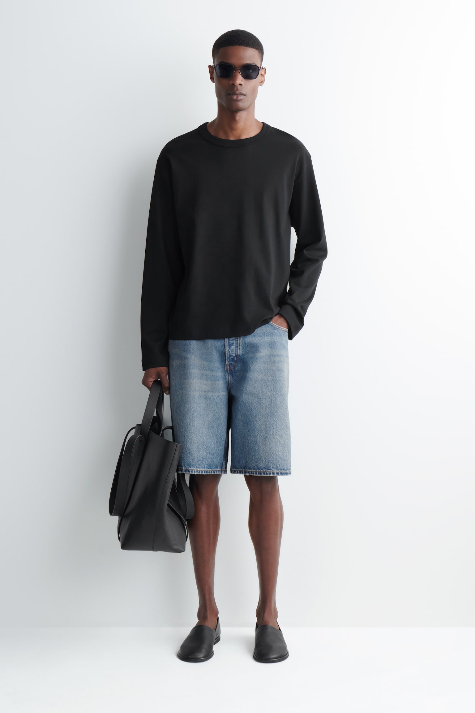 RIDER - BERMUDAS VAQUERAS RELAXED FIT - AZUL/NEGRO DESTEÑIDO - 1