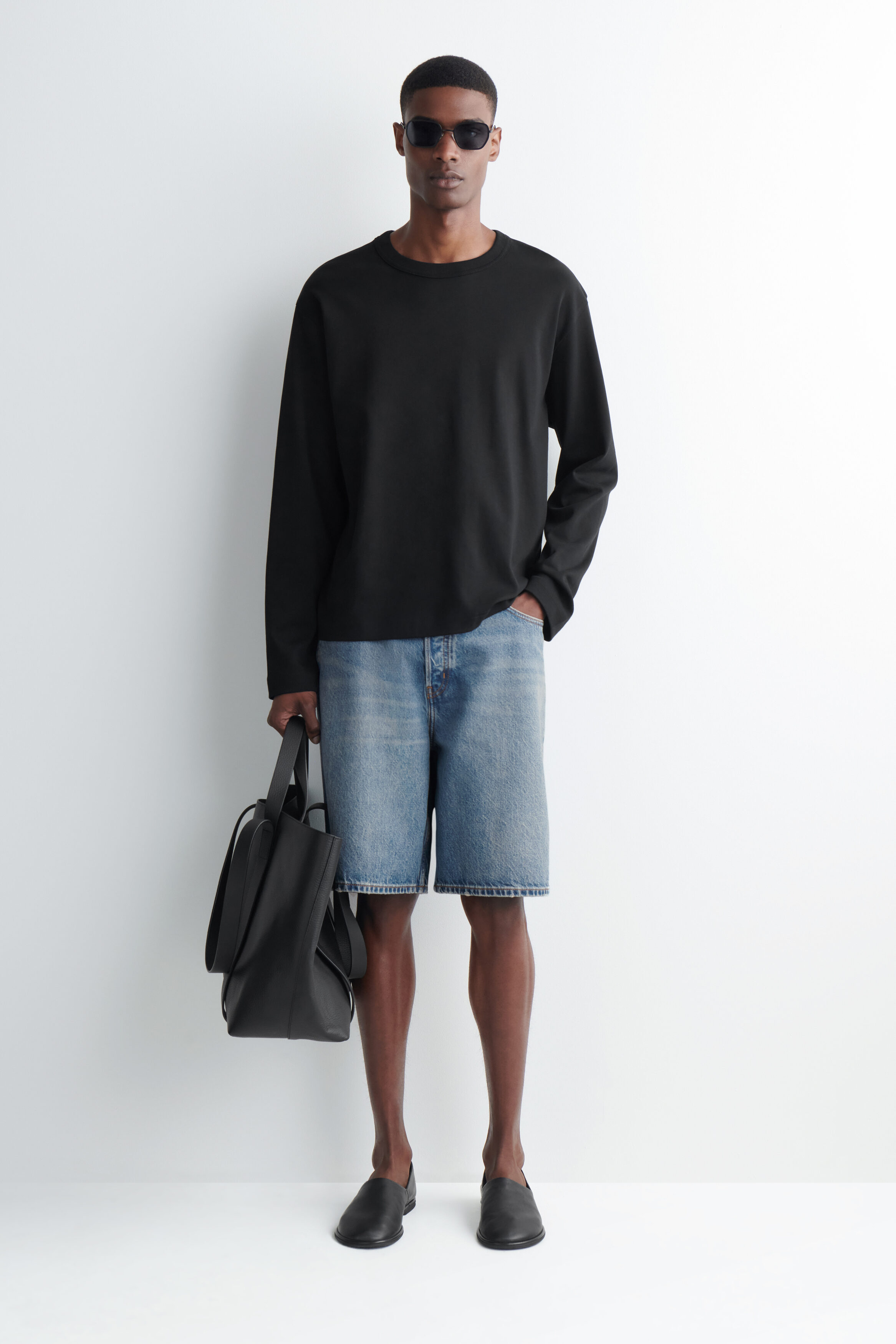 RIDER RELAXED-FIT DENIM SHORTS - BLUE | COS US
