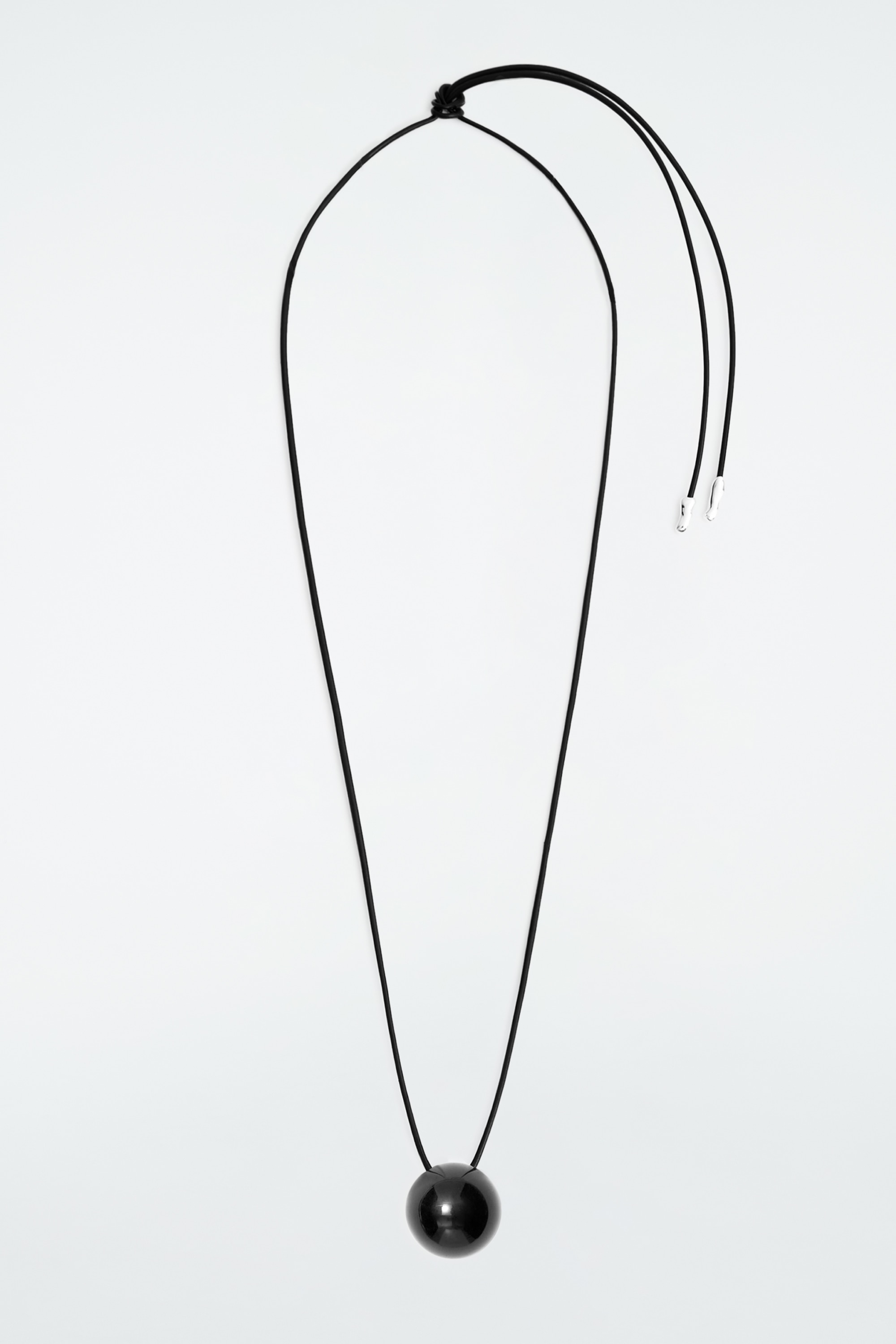 SPHERICAL GLASS PENDANT NECKLACE - BLACK