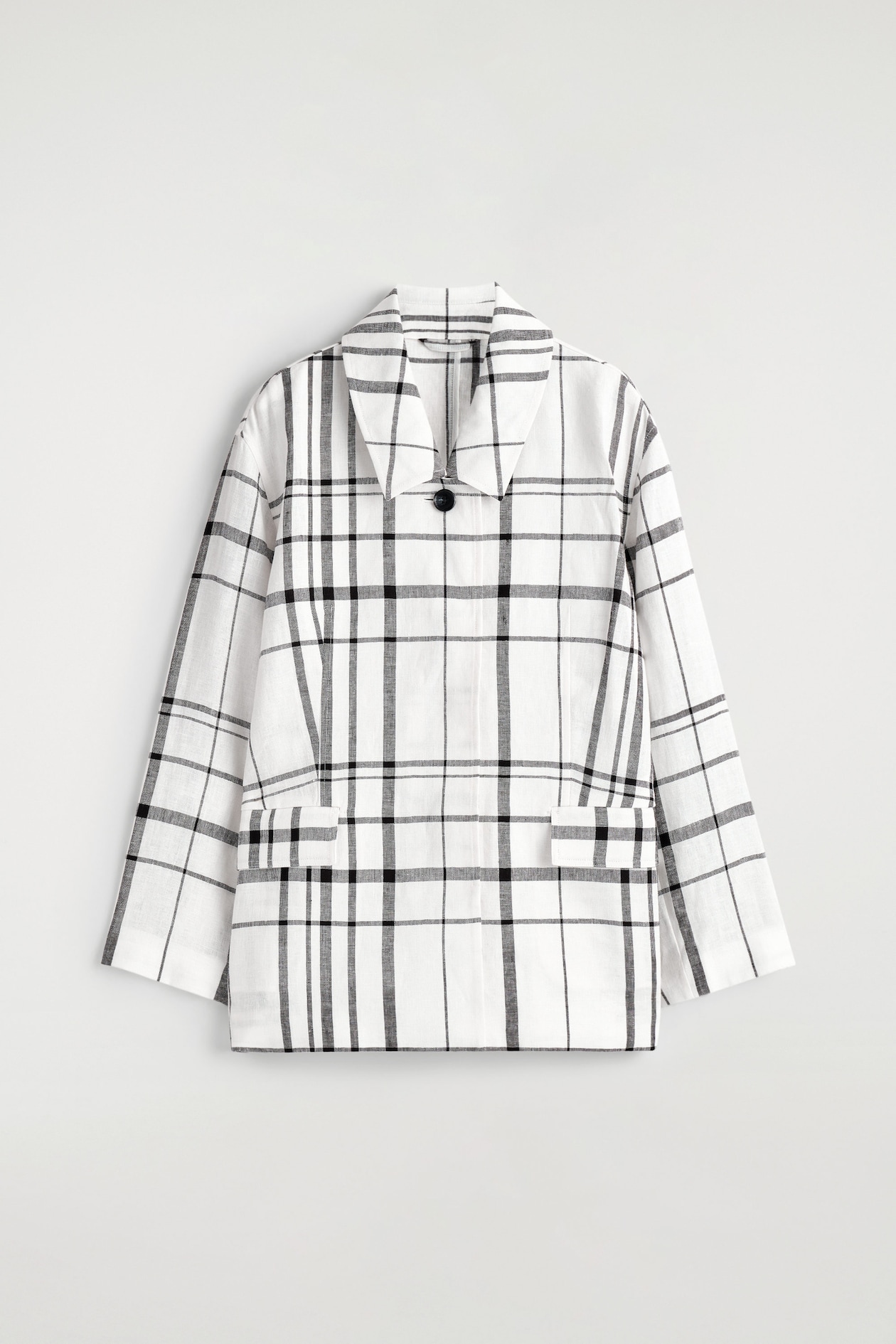 CHECKED LINEN BLAZER