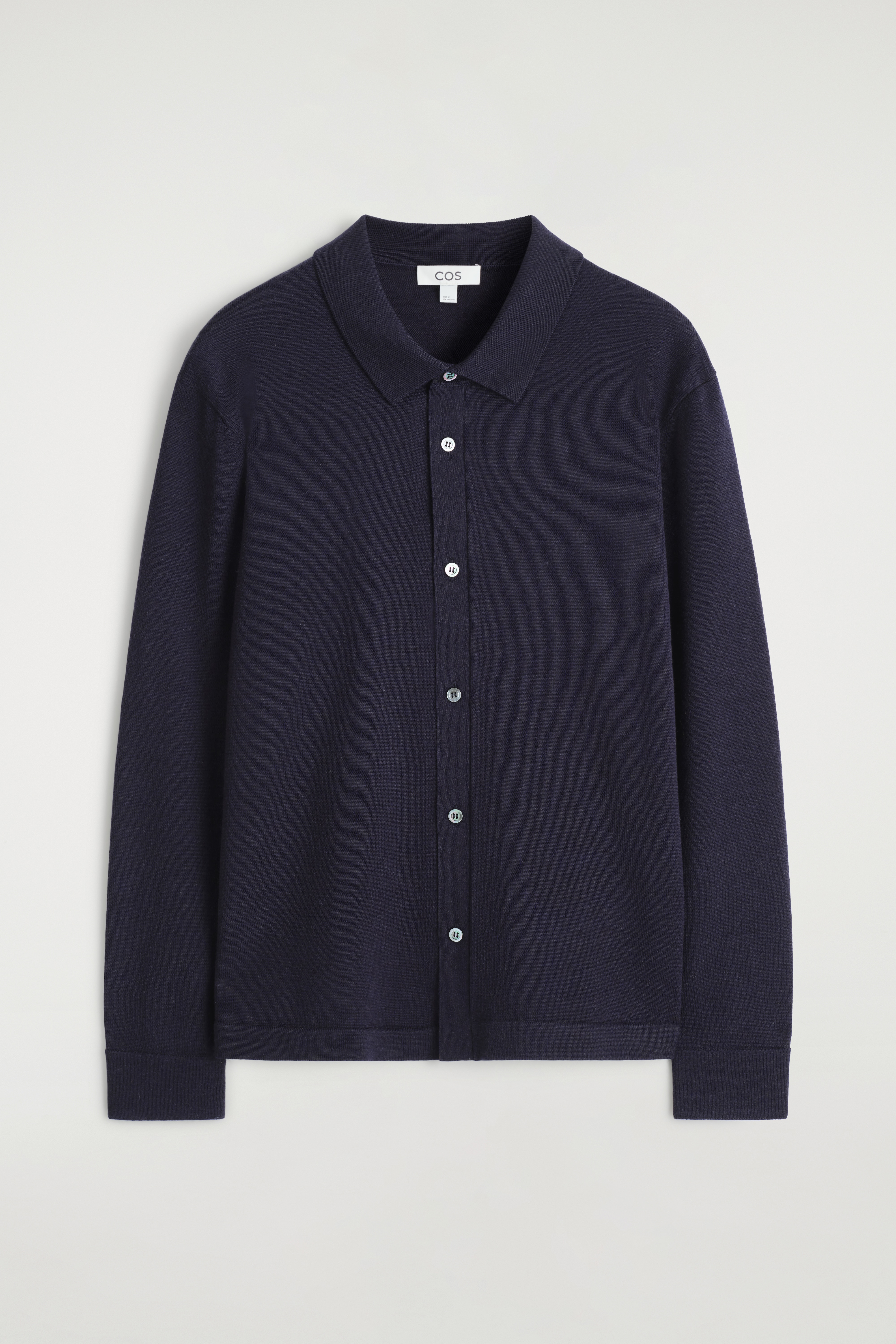 CAMASĂ TRICOTATĂ DIN LÂNĂ MERINO - BLEUMARIN