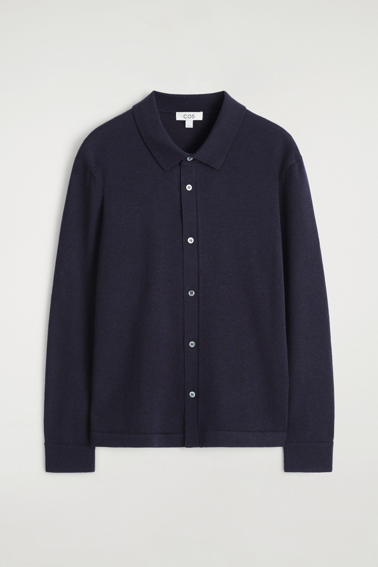 VESTE TRICOTÉE EN LAINE MÉRINOS - BLEU MARINE - 2