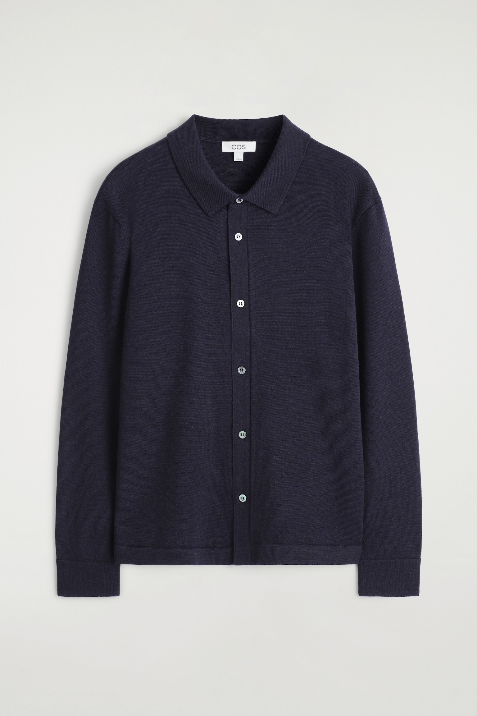 VESTE TRICOTÉE EN LAINE MÉRINOS - BLEU MARINE - 2