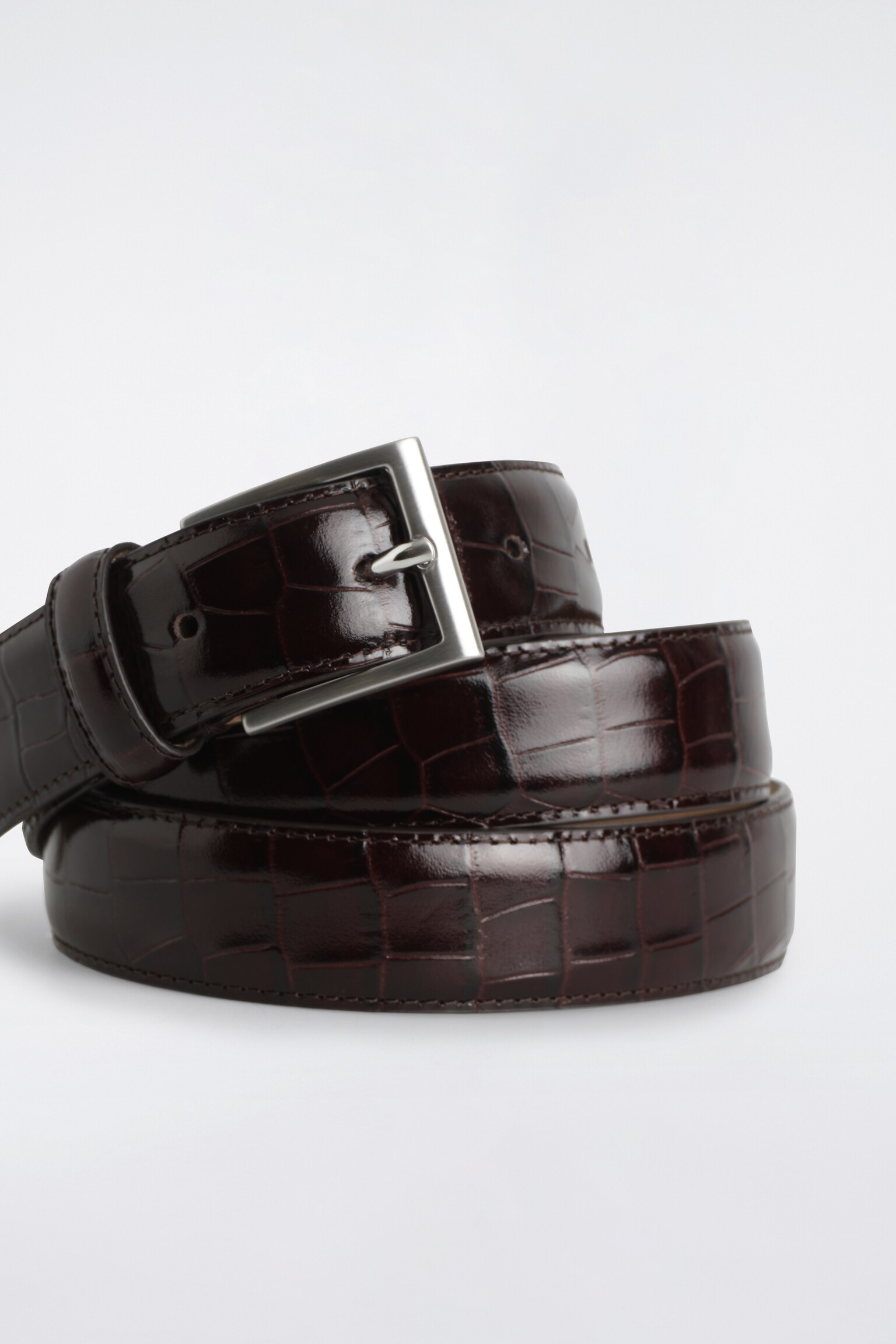 LEATHER BELT - DARK BROWN/BLACK - 3