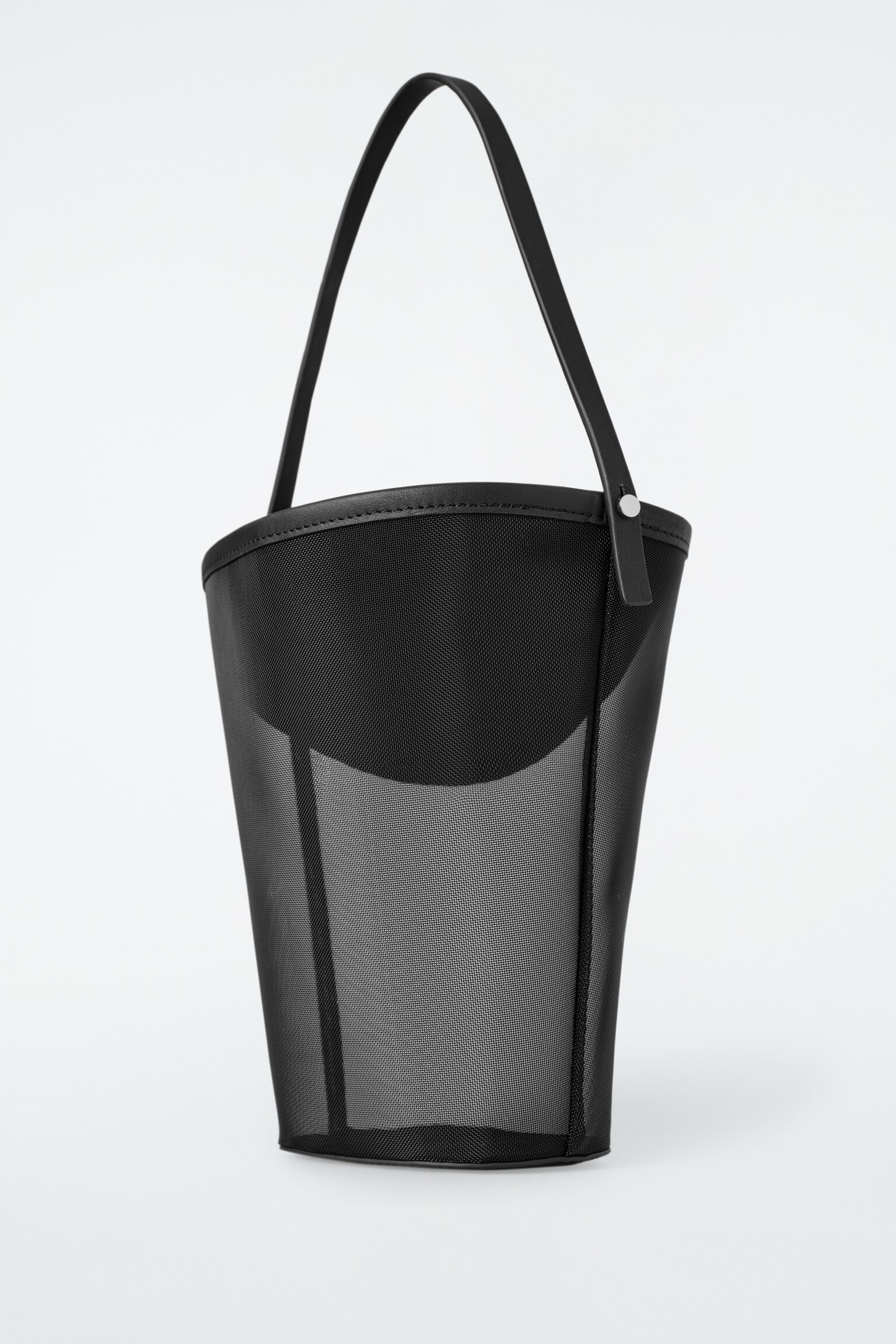 BOLSO BUCKET MINI - MALLA - NEGRO/BEIGE - 6