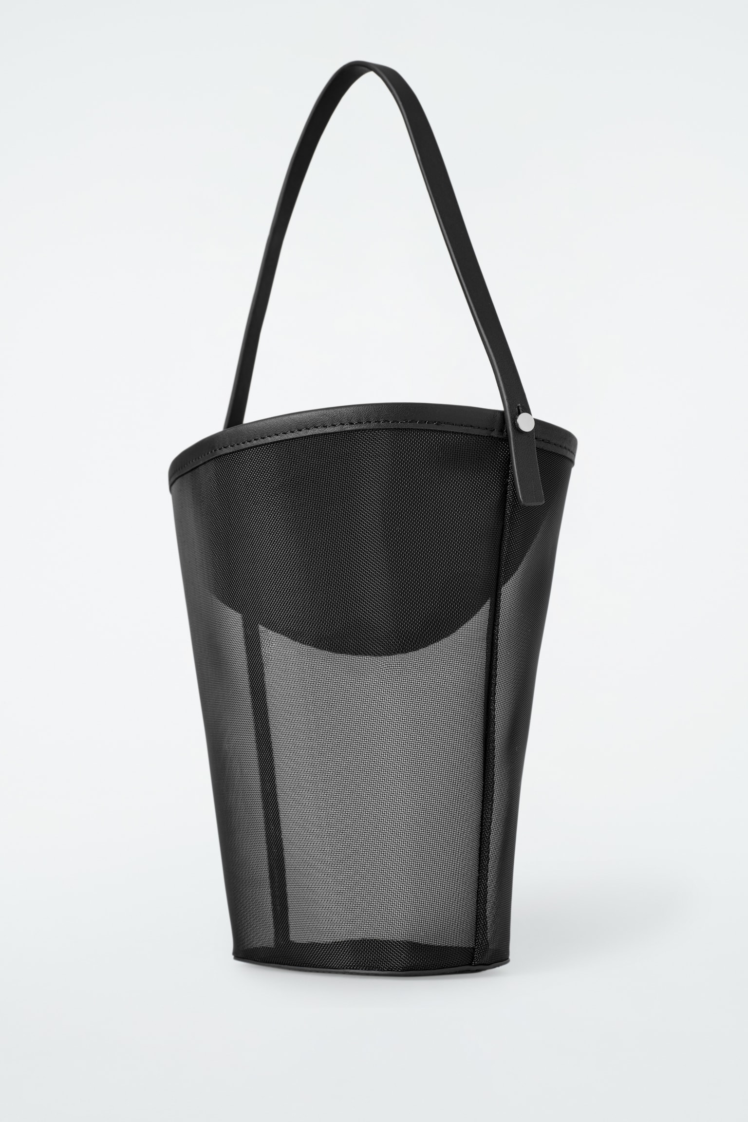 BORSA A SECCHIELLO MINI IN RETE - NERO/BEIGE - 6